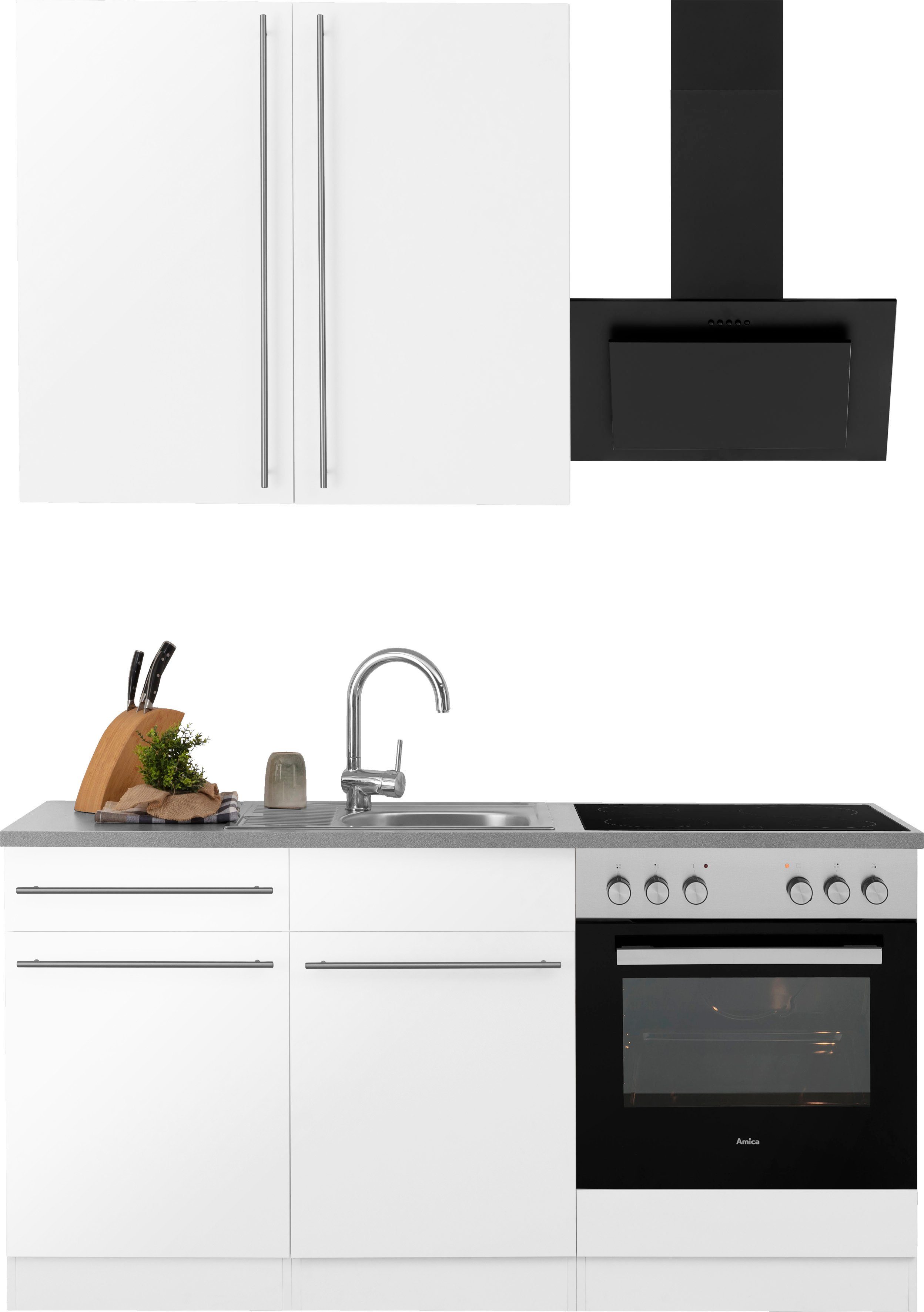 wiho Küchen Pantryküche Chicago, wahlweise mit E-Geräten, Breite 160 cm