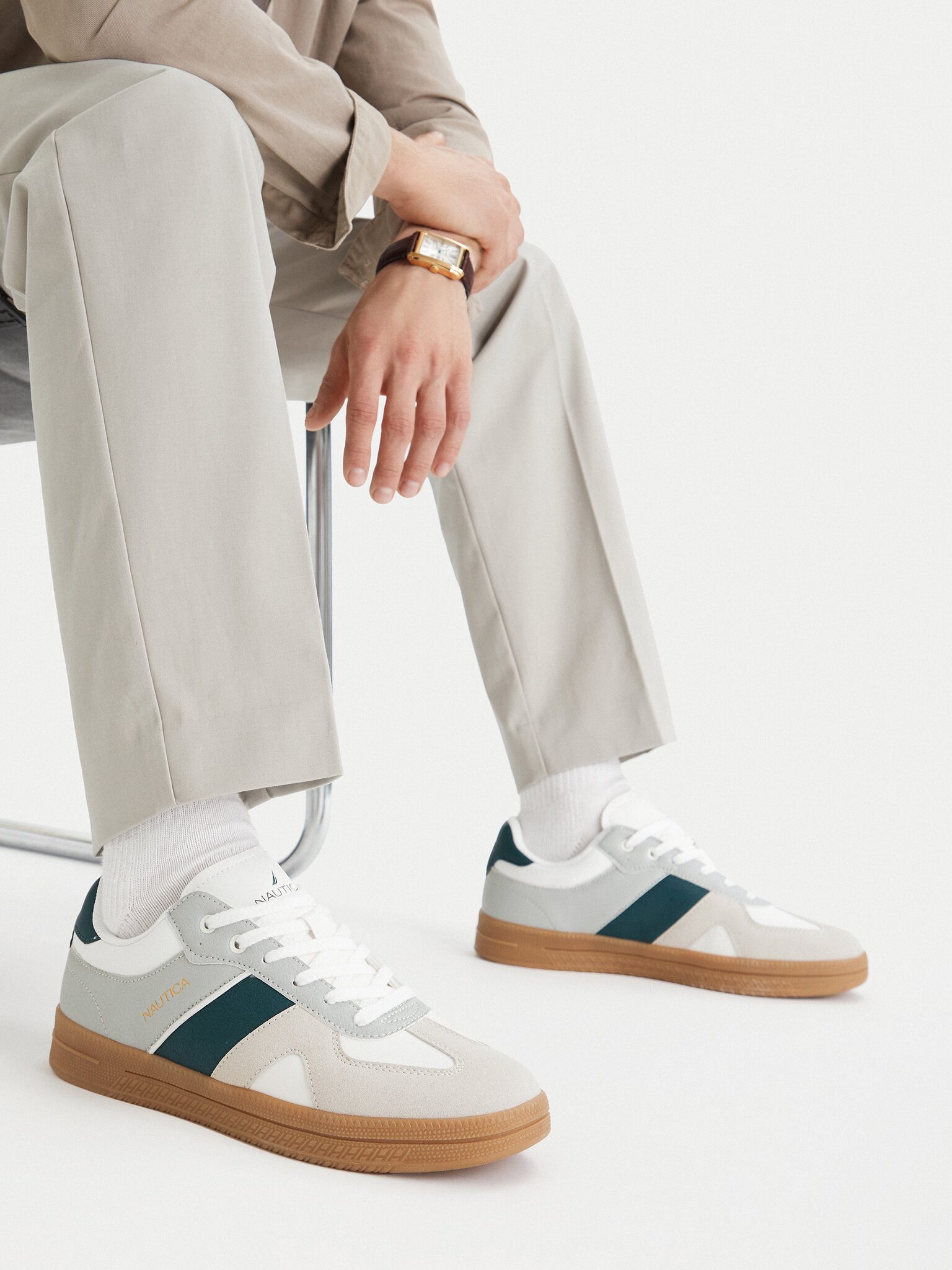 NAUTICA Nautica Herrenturnschuhe Grau NAUTICA-CWBEO-BILANDER-01 Weiß Sneaker