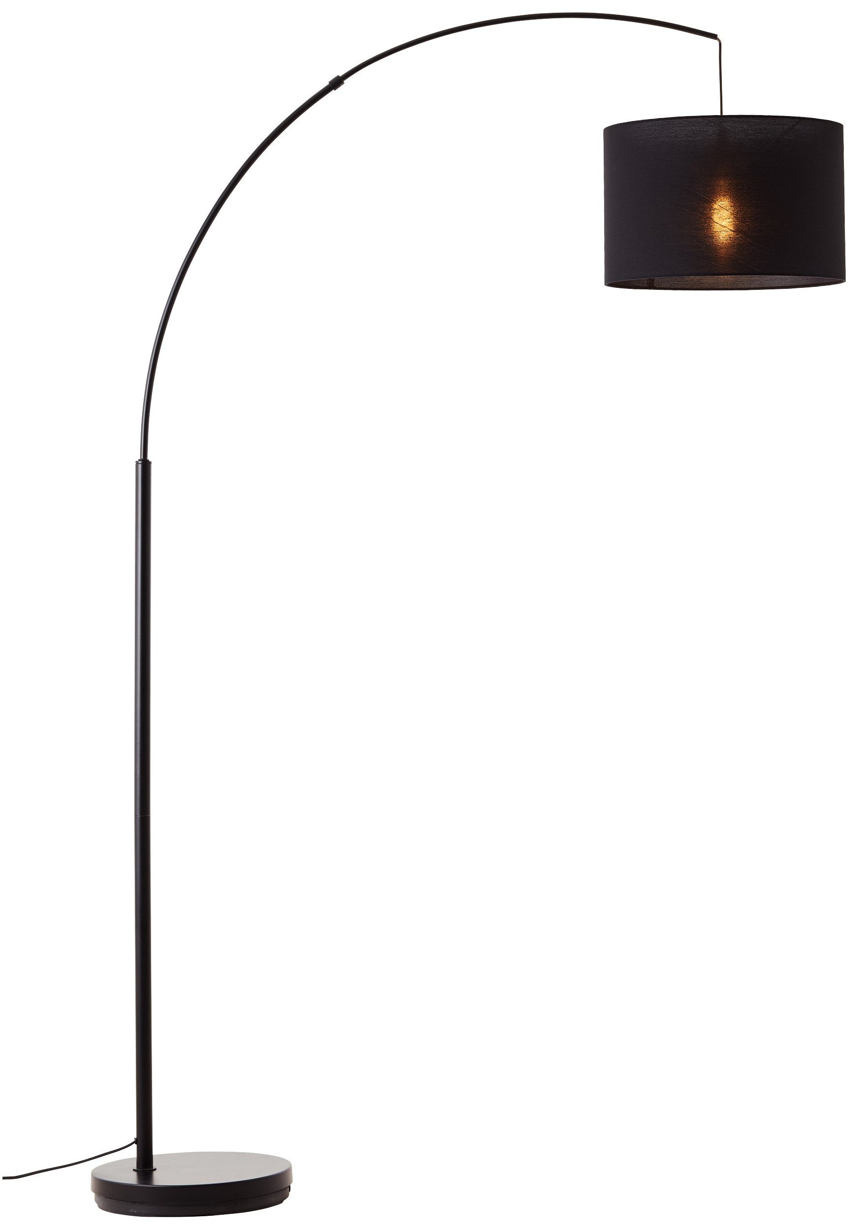 Stehlampe Ø of Elijah, Style Textilschirm Places Stoff Bogenlampe 36cm schwarz Leuchtmittel, ohne