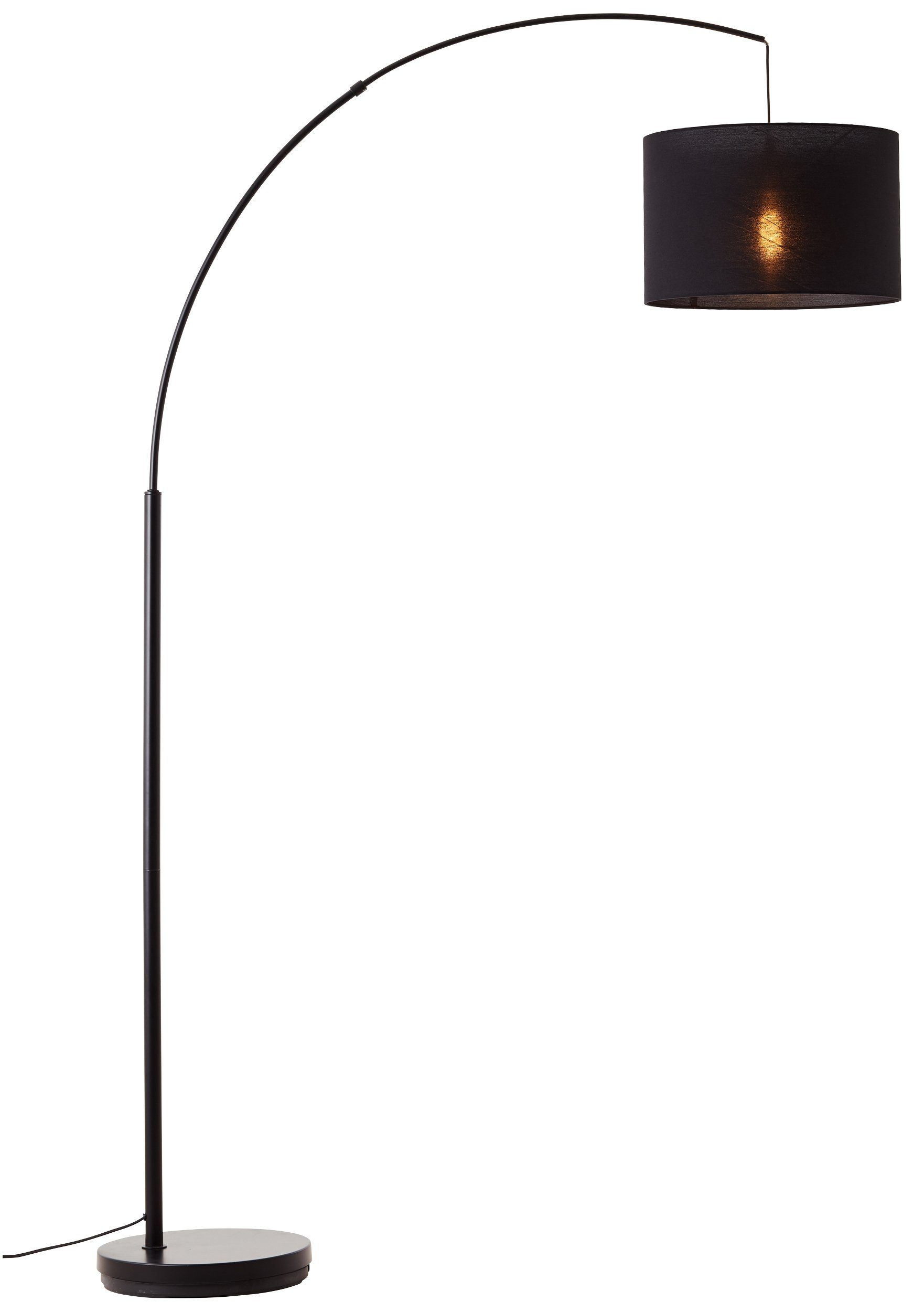 Places of Style Stehlampe Elijah, Ø Bogenlampe Textilschirm schwarz Stoff Leuchtmittel, 36cm ohne