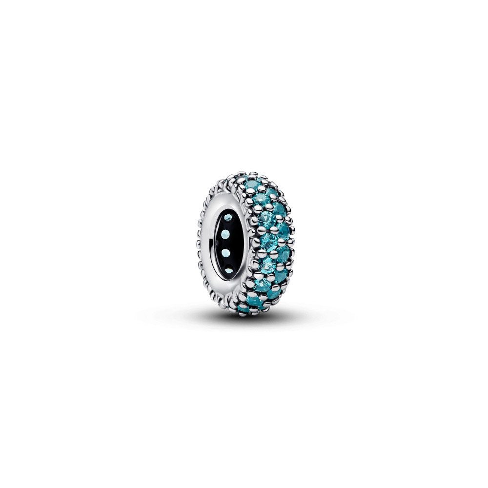 Pandora Charm-Einhänger Pandora Moments Eisblaues funkelndes Zwischenelement Charm 791359C01 (1-tlg)
