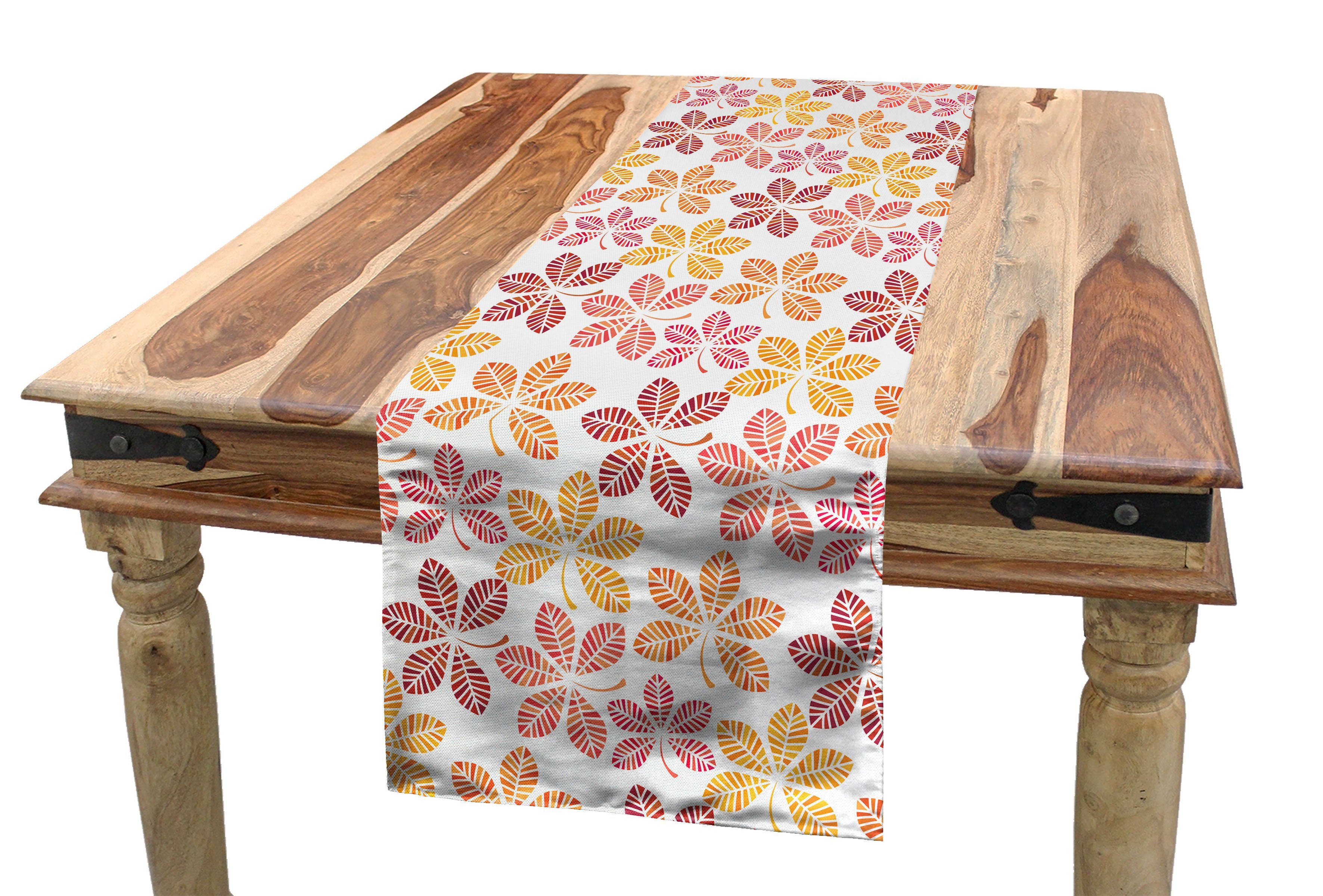 Abakuhaus Tischläufer Esszimmer Küche Rechteckiger Dekorativer Tischläufer, Herbst Warm farbige Blätter fallen
