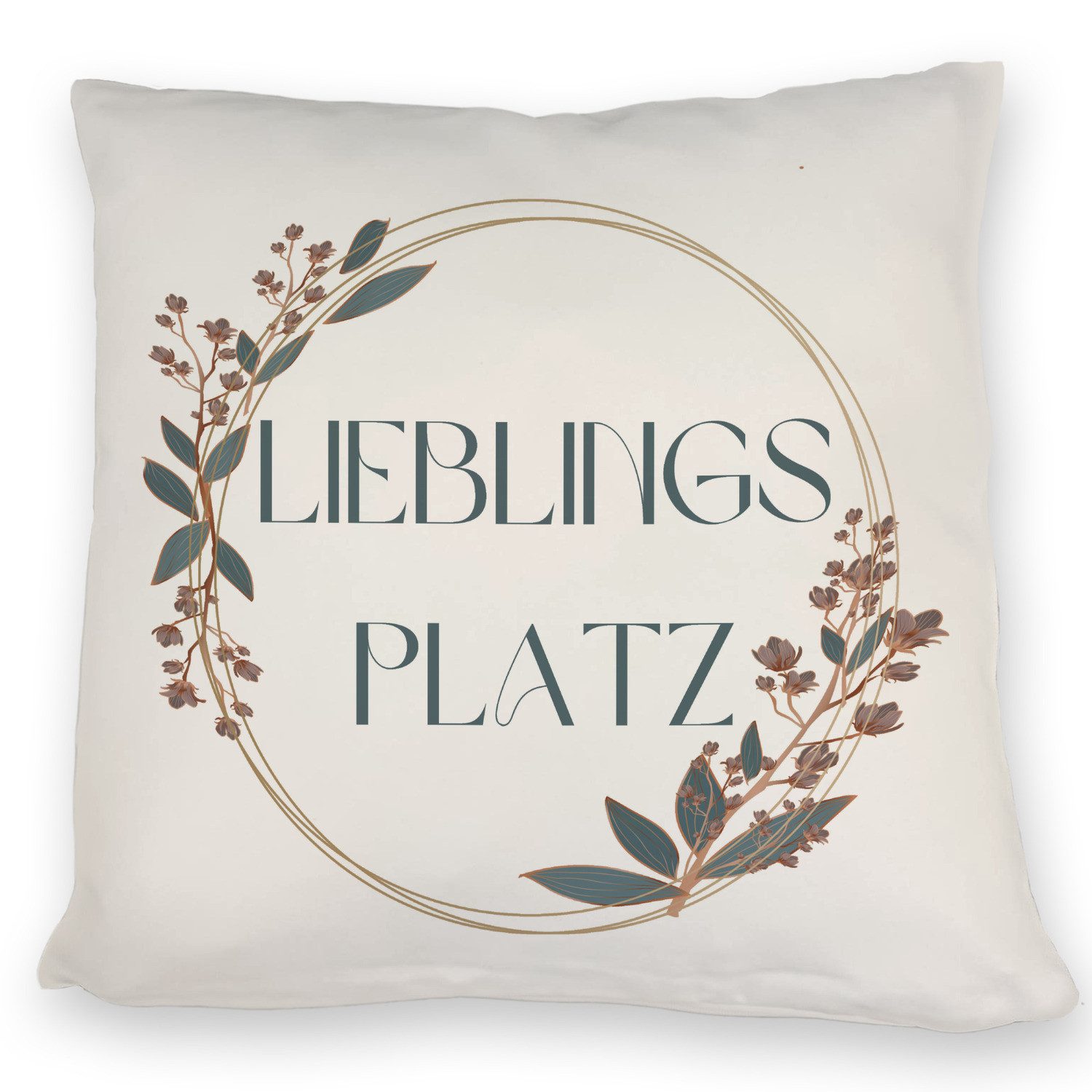 speecheese Dekokissen Lieblingsplatz Kissen mit Blumen Motiv für Freunde zum Geburtstag