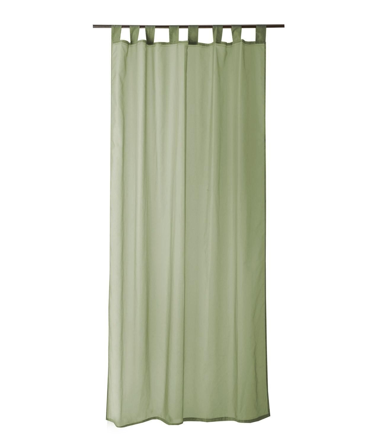 Home4You Vorhang Schlaufenschal, 140 x 245 cm, Lindgrün, (1 St), Schlaufen, halbtransparent, Polyester, halbtransparent, waschbar