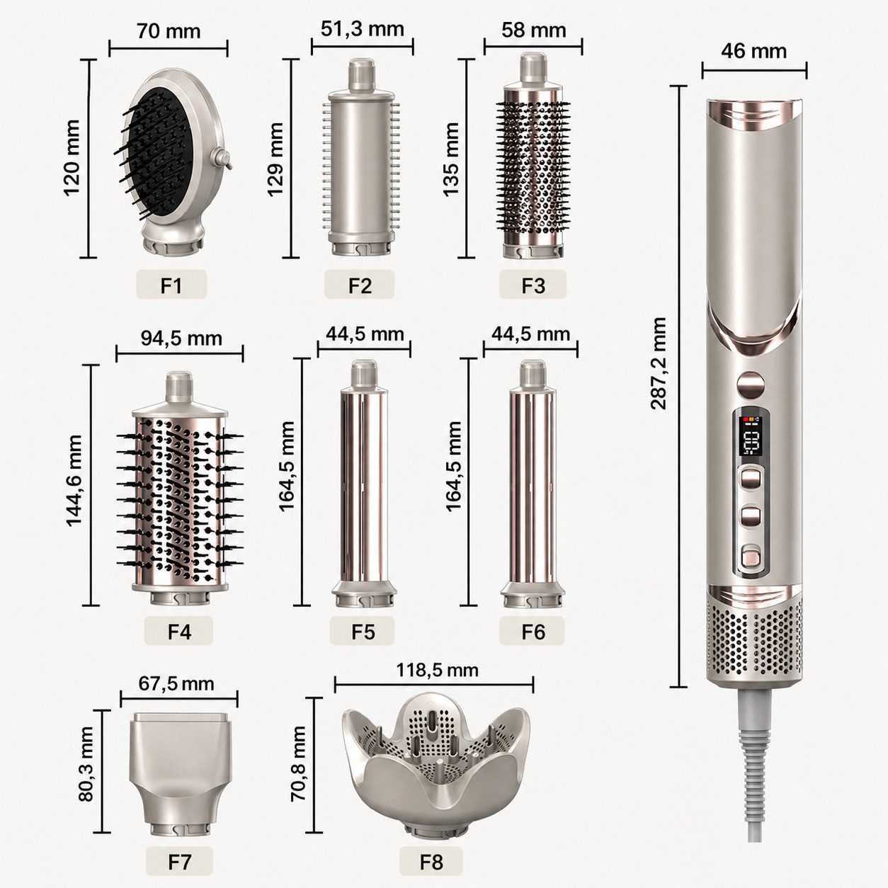 COOL-i ® Multihaarstyler Multihaarstyler AirStyler 8-in-1 – 1400 W, Föhn & Hairstyler in einem