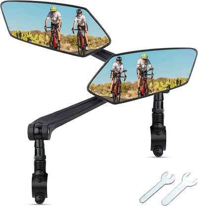 SachsenRAD E-Bike 2 Stück Fahrradspiegel Rückspiegel,HD 360° Verstellbar Fahrrad Spiegel, Fahrrad rückspiegel klappbar für Fahrrad Mountainbike Rennrad E-Bike