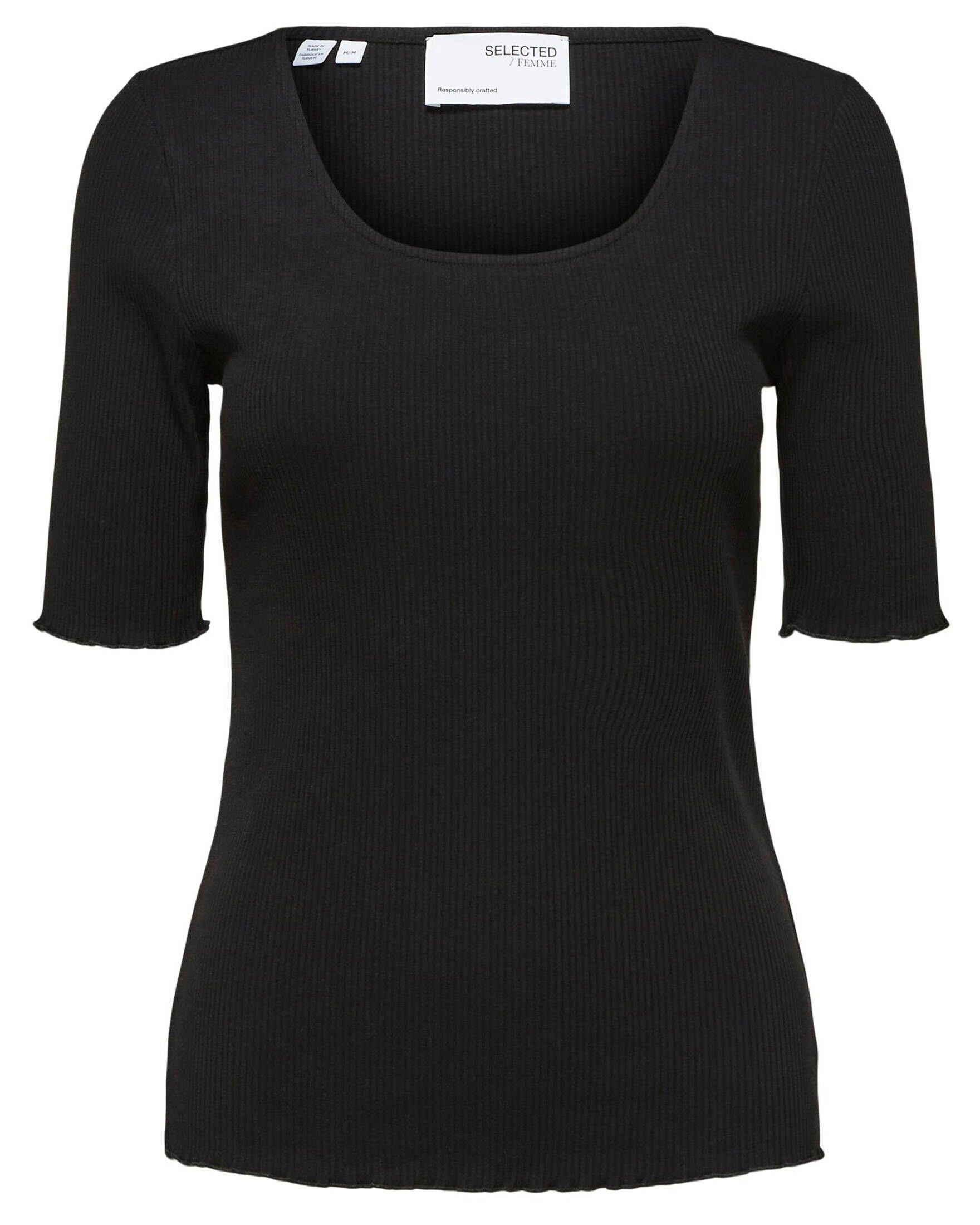 SELECTED FEMME T-Shirt Damen T-Shirt ANNA (1-tlg) schwarz (15) | T-Shirts