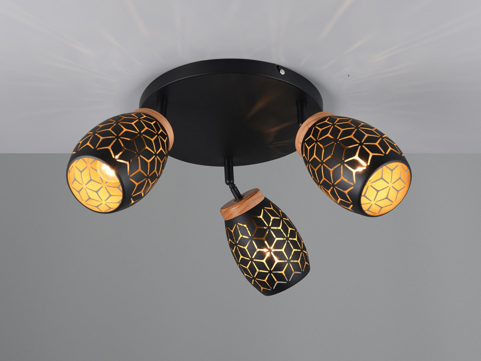 Reality Leuchten LED Deckenstrahler, Dimmfunktion, LED wechselbar, warmweiß, Groß-e Deckenleuchte Küchen-beleuchtung Lampe Treppenhaus, Ø 58cm