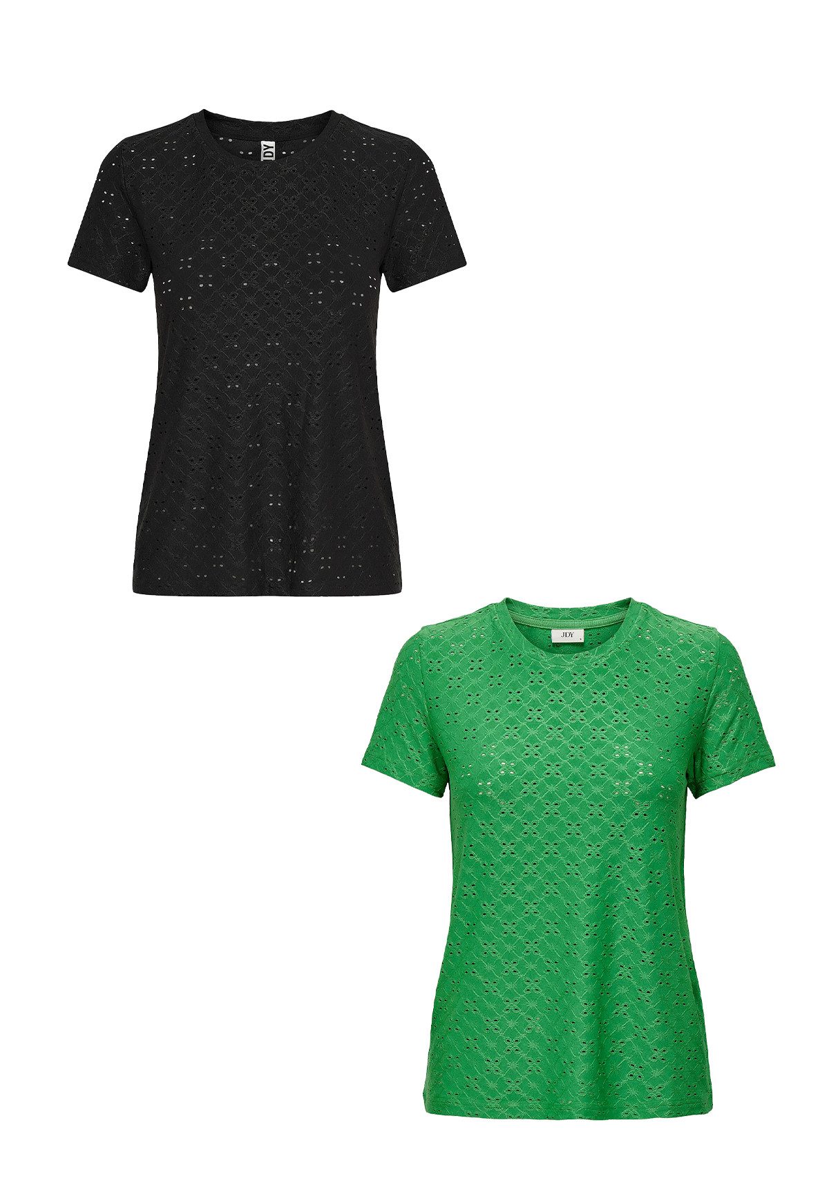 JACQUELINE de YONG T-Shirt 2er-Set Kurzarm Rundhals (2-tlg) JDYCATHINKA S/S TAG TOP JRS NOOS