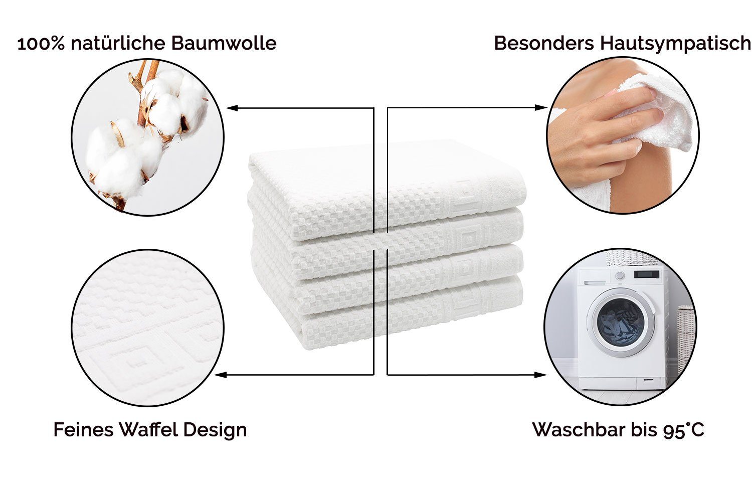 ZOLLNER Duschtücher, Frottier (4-St), 70 x günstig online kaufen
