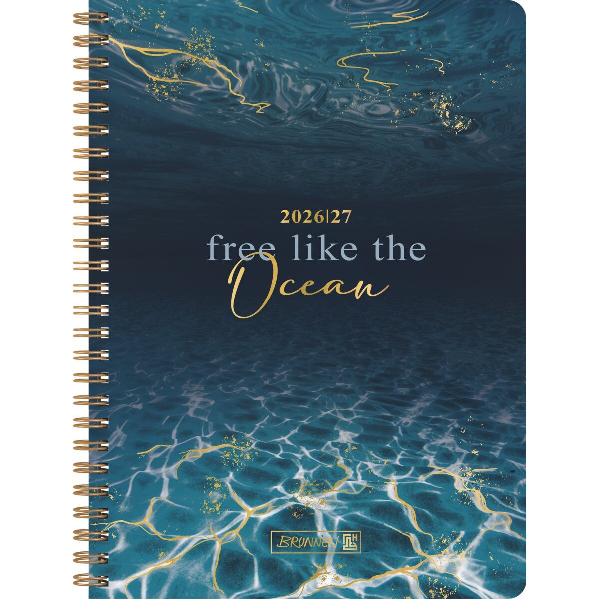BRUNNEN Buchkalender Schülerkalender A5 1 Woche/2 Seiten Ocean 2026/2027