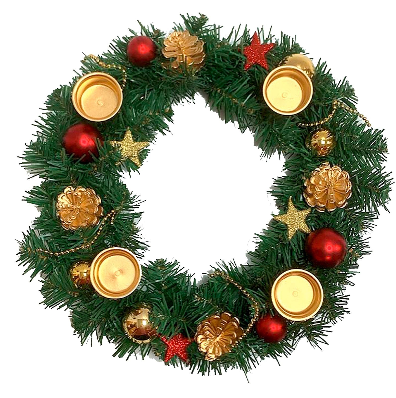 Gravidus Adventskranz Adventskranz Ø35cm mit Kerzenhalter