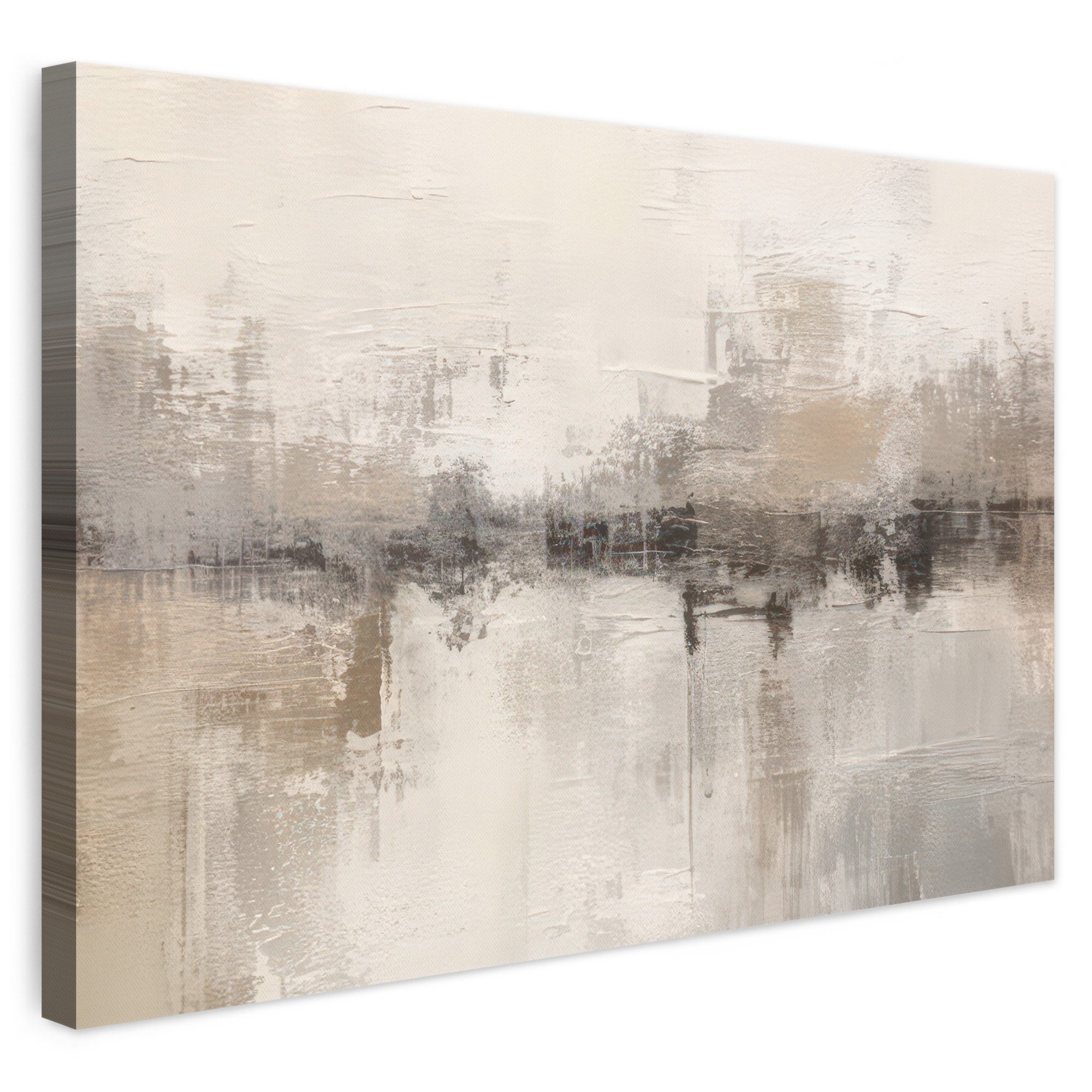 OneMillionCanvasses® Leinwandbild Moderne Kunst - Abstrakt - Beige, Fotodruck (1 St), Leinwand Bilder Klein, Wand Dekoration Aesthetic 30x20 cm