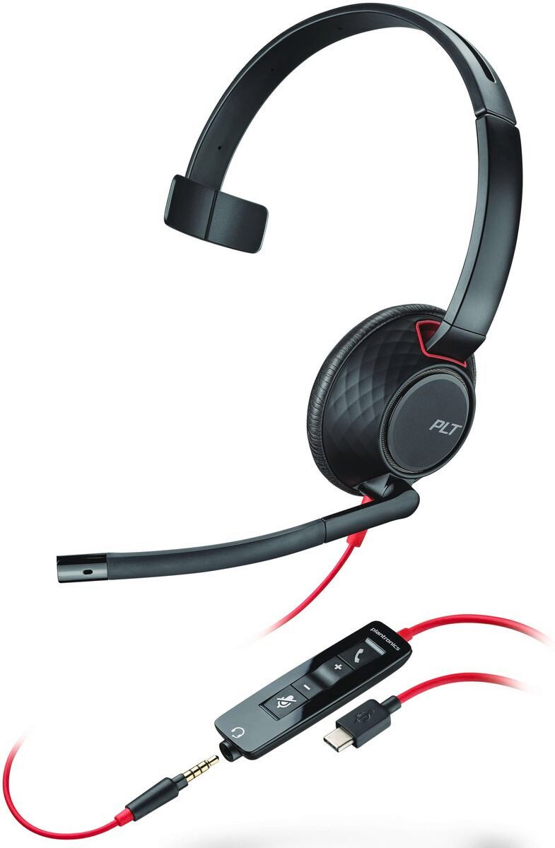 Polycom Poly Headset Blackwire C5210 Mono USB-C/A & 3,5 mm PC-Headset