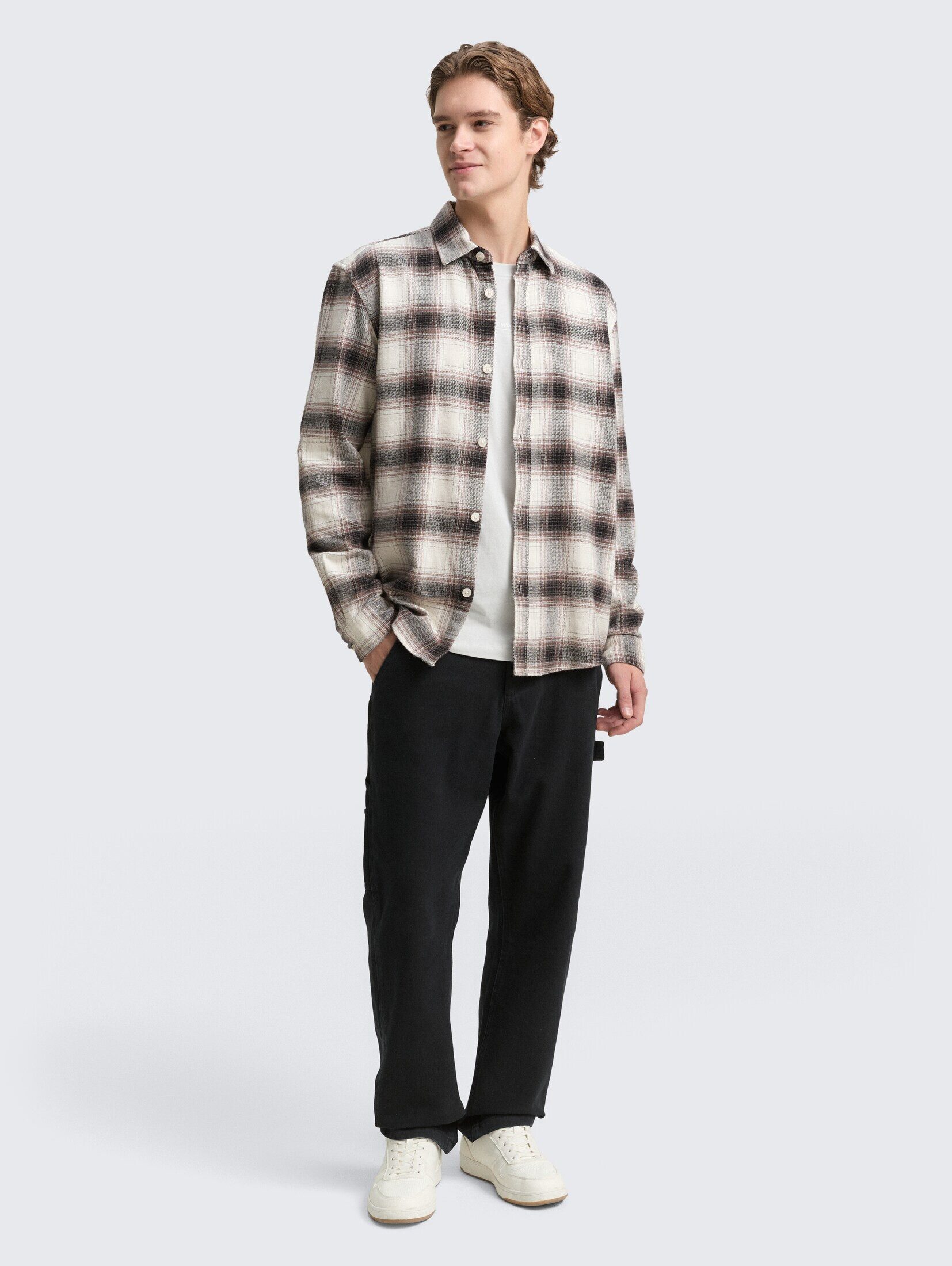 TOM TAILOR Denim Langarmhemd Blusen & Shirts Relaxed Fit Hemd mit Karomuster