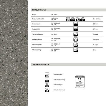 Kubus Vinylboden CV-Belag Marry 805, Fußbodenheizung geeignet, aus Vinyl, Private und gewerbliche Nutzung