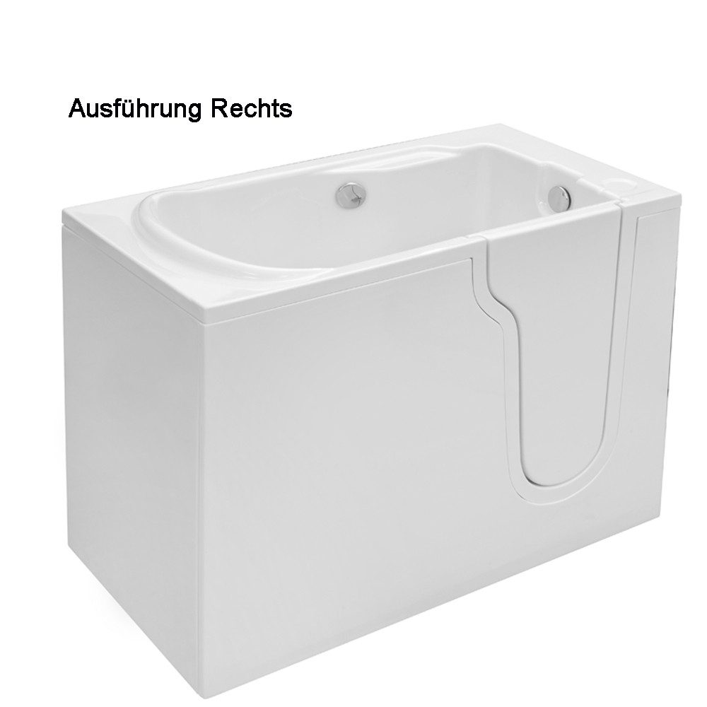 HAK Badewanne FREEDOM, Sitzbadewanne mit Tür, 127x66 cm, rechts