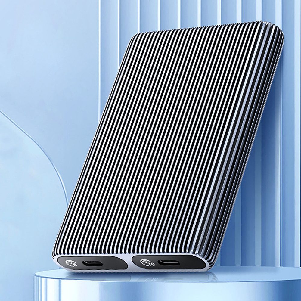 ORICO Festplatten-Gehäuse SSD-Gehäuse Laufwerksgehäuse Speichergehäuse, (Spar-Set, 1 St., 113 x 75 x 17 mm Alu), Aluminium, werkzeuglos, USB-C, bis 4 TB, 2 Steckplätze