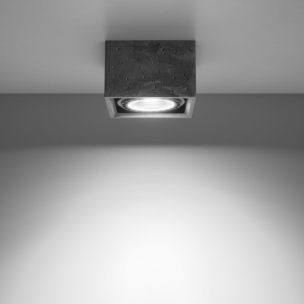 etc-shop Beton nicht Grau Wohnzimmer Deckenstrahler, inklusive, 14 Leuchtmittel cm Deckenlampe Deckenleuchte Würfel-Design L