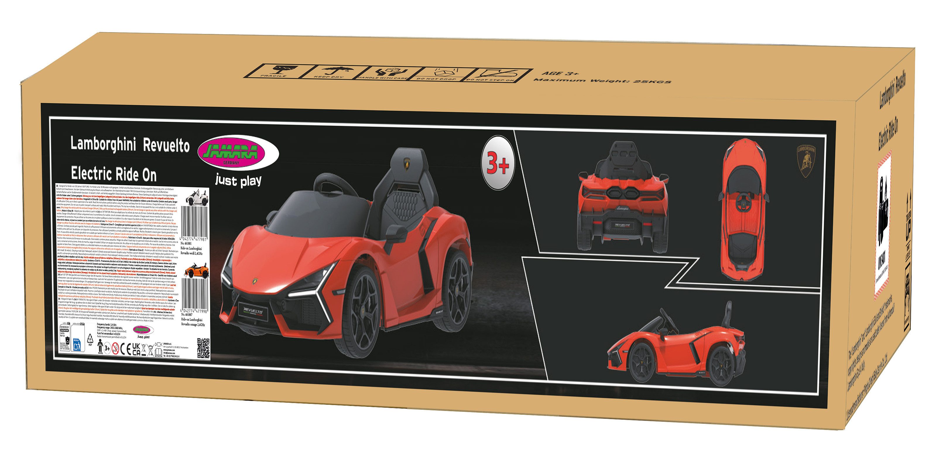 Jamara Elektro-Kinderauto Ride-on Lamborghini Revuelto, 2,4GHz, Li-Power 12.6, Belastbarkeit 25 kg, mit Licht und Sound
