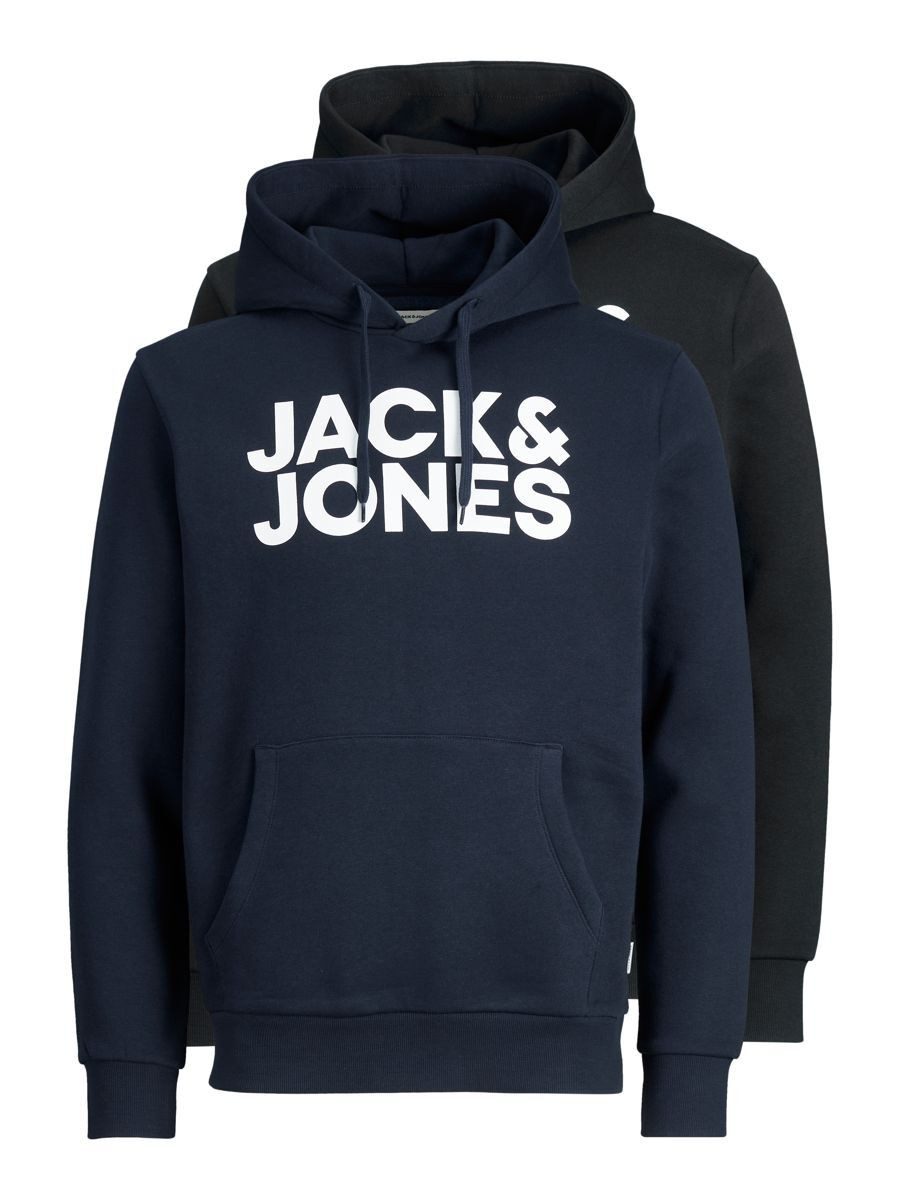 Jack & Jones Kapuzensweatshirt JJECORP LOGO SWEAT HOOD 2PK MP NOOS (Packung, 2-tlg., 2er-Pack)