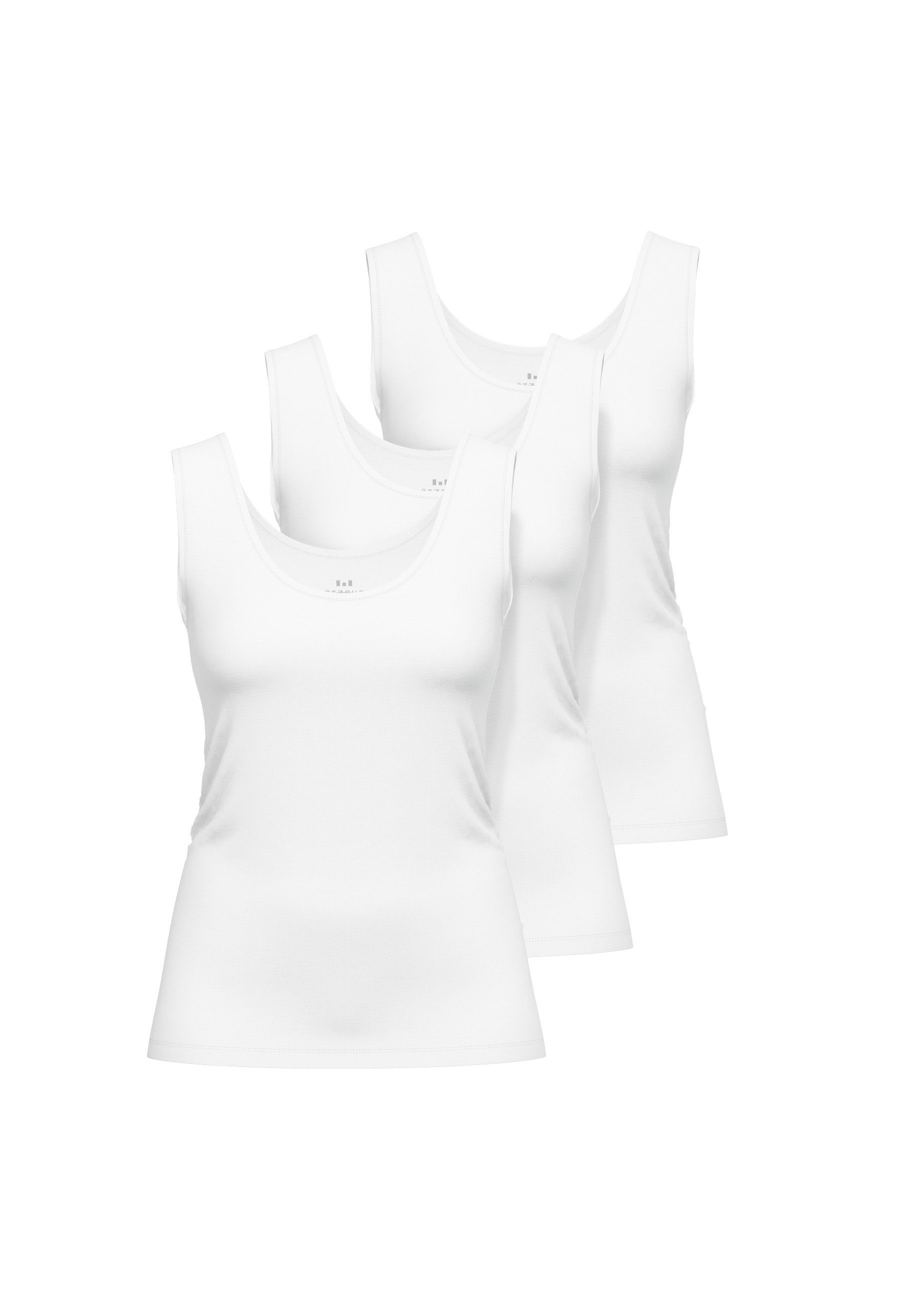 Unterhemd GÖTZBURG Damen Unterhemd weiß uni 3er Pack