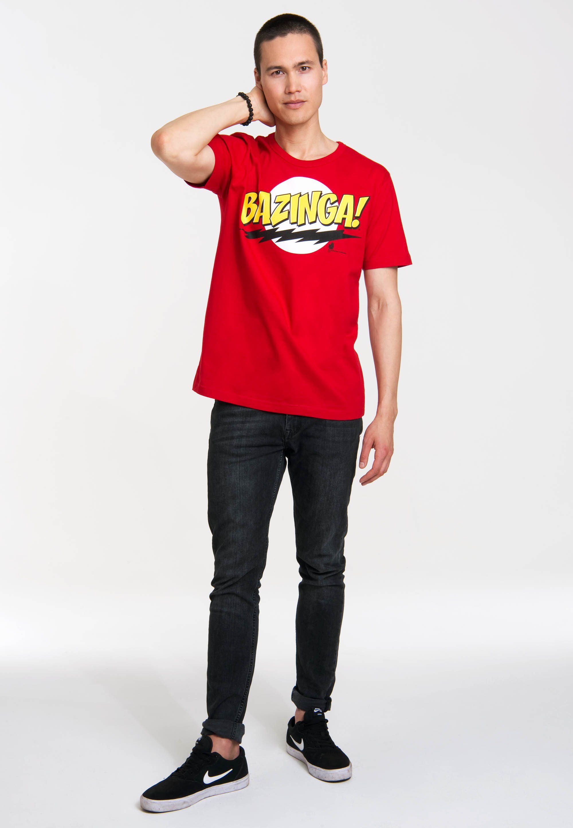 LOGOSHIRT T-Shirt Bazinga - The Big Bang Theory mit coolem Frontdruck | T-Shirts