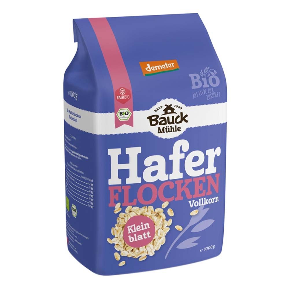 Bauck Mühle Mehl Haferflocken - Vollkorn Kleinblatt 1kg