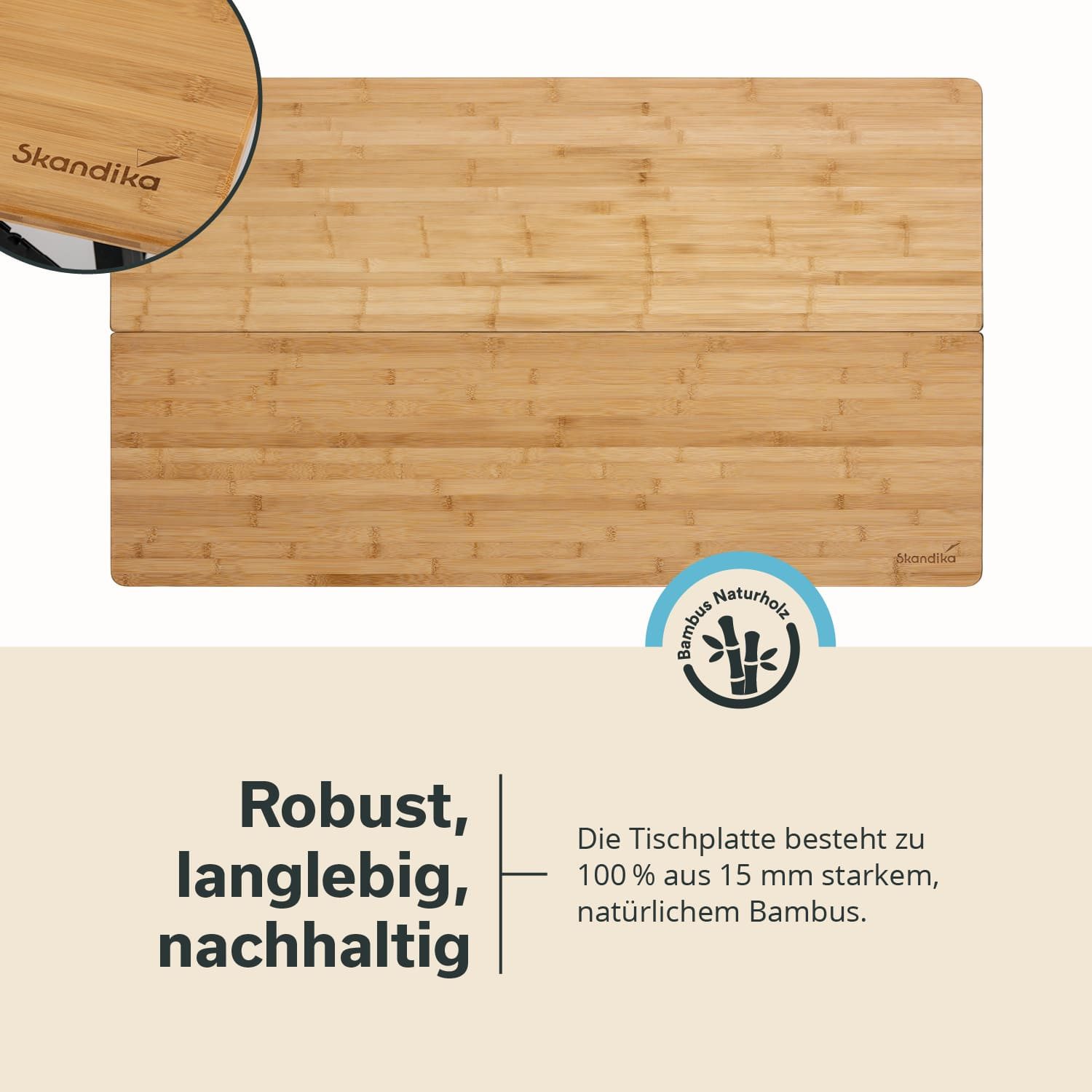 Skandika Campingtisch Tobro Bambus Klapptisch 120 günstig online kaufen
