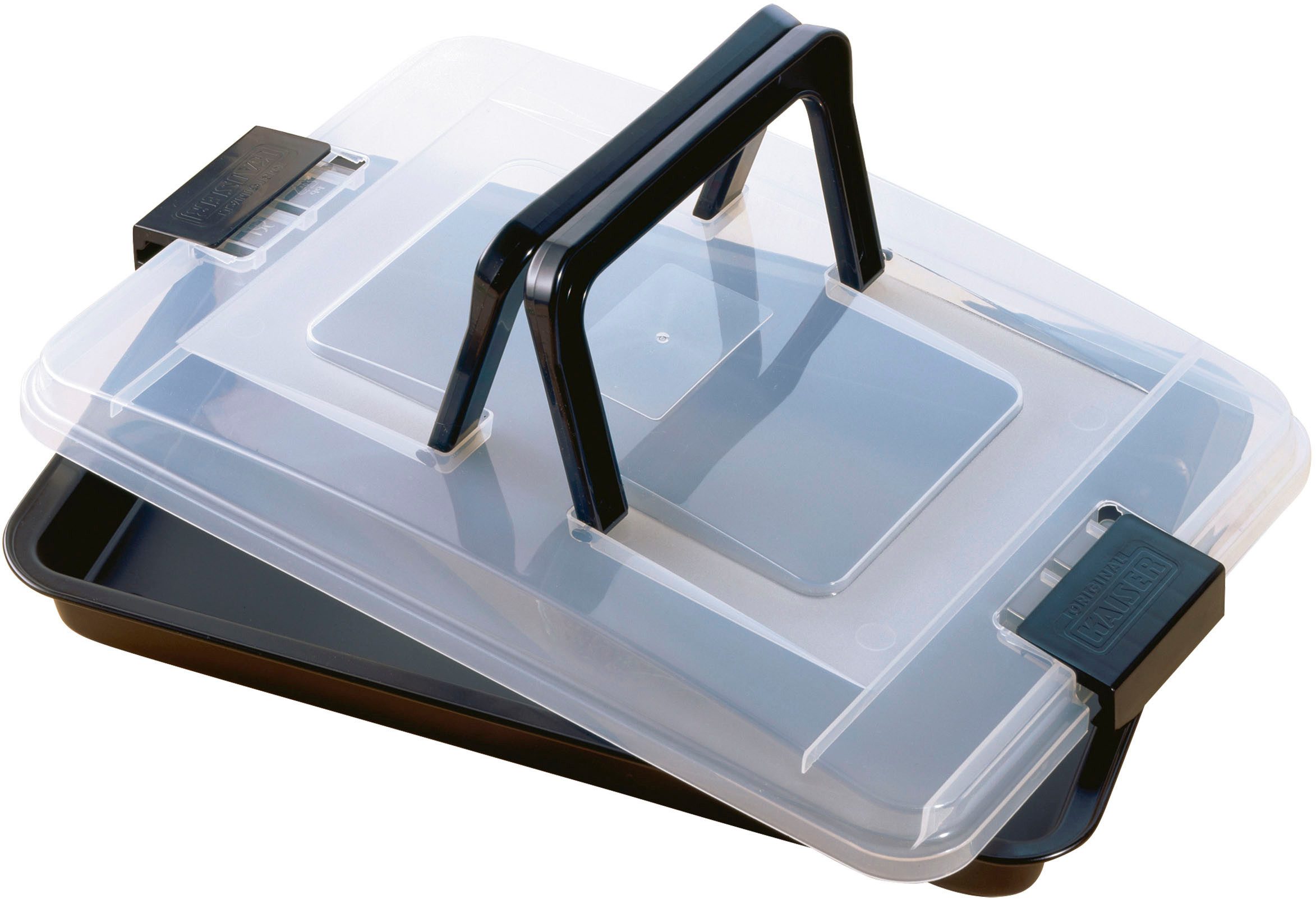 Kaiser Backformen Backform Inspiration, (2-tlg), Backblech mit Transporthaube und klappbarem Griff, antihaftbeschichtet
