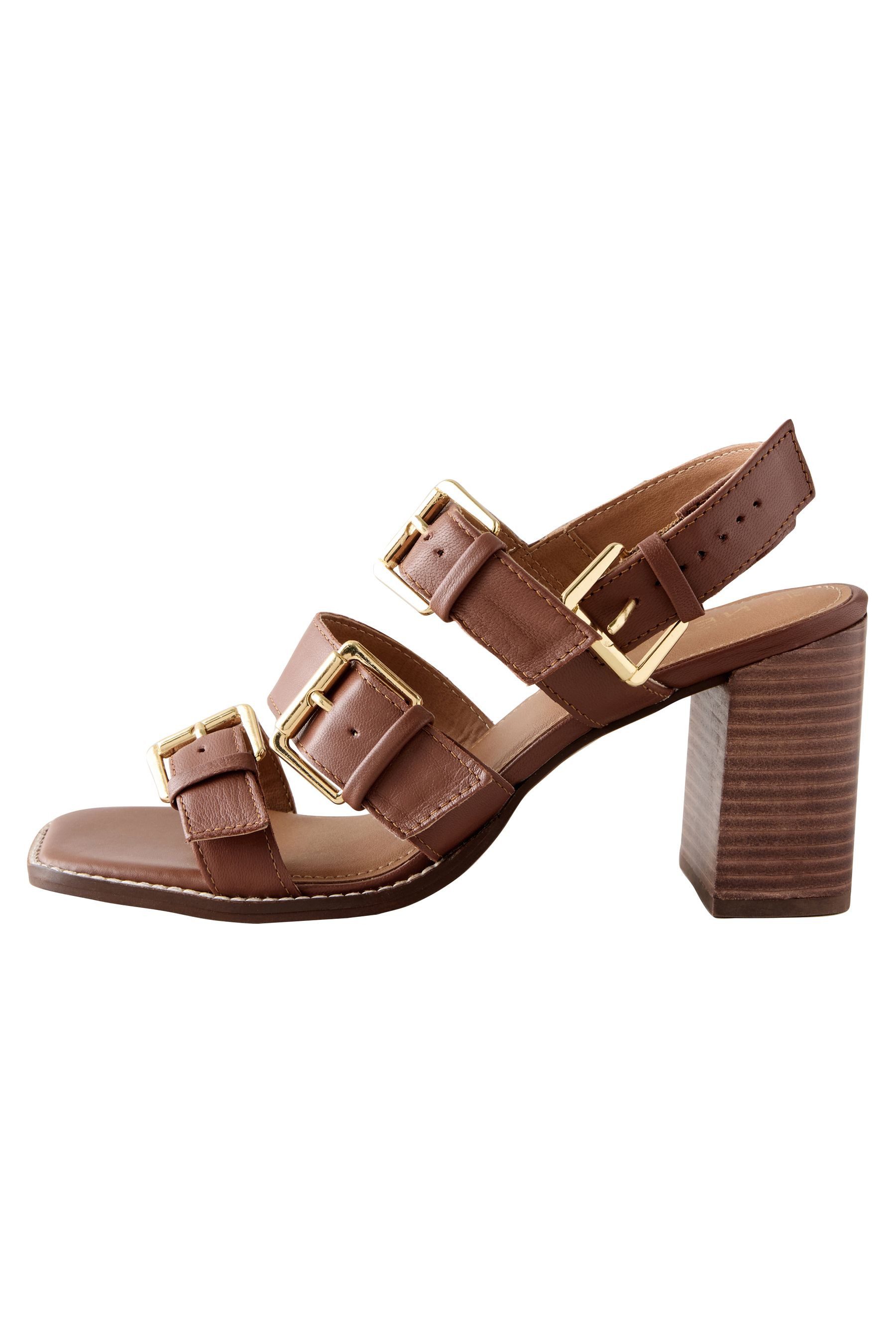 Forever Comfort® Ledersandalen mit Blockabsatz Sandale