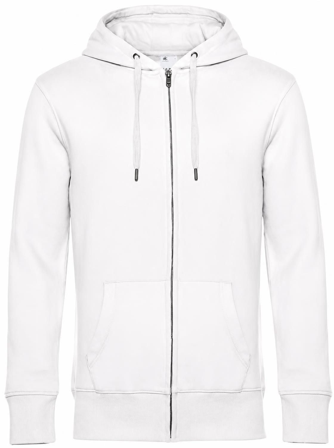 B&C Kapuzensweatjacke KING Zipped Hood Jacket, gekämmte Baumwolle