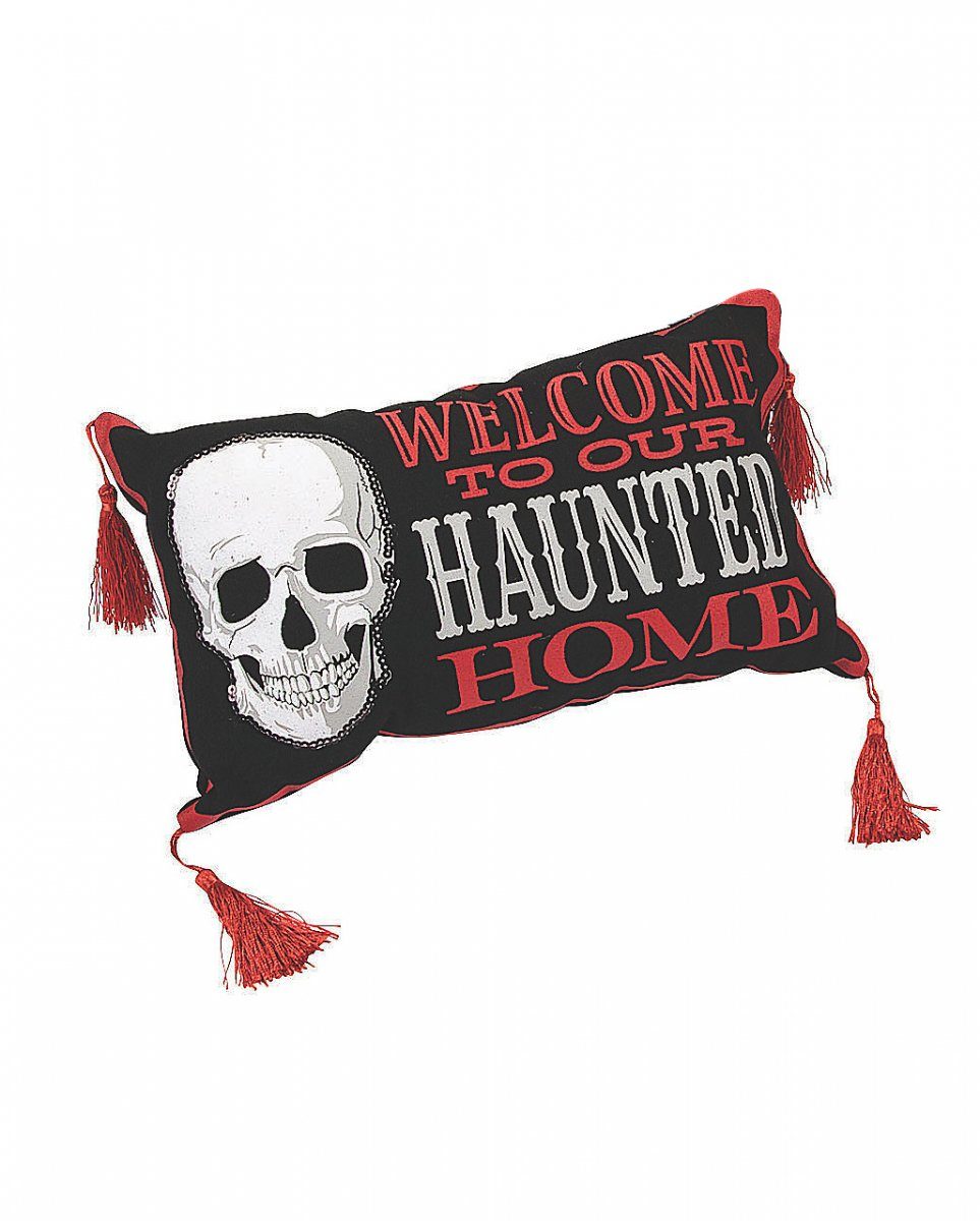 Horror-Shop Dekokissen Halloween Zierkissen mit Totenkopf