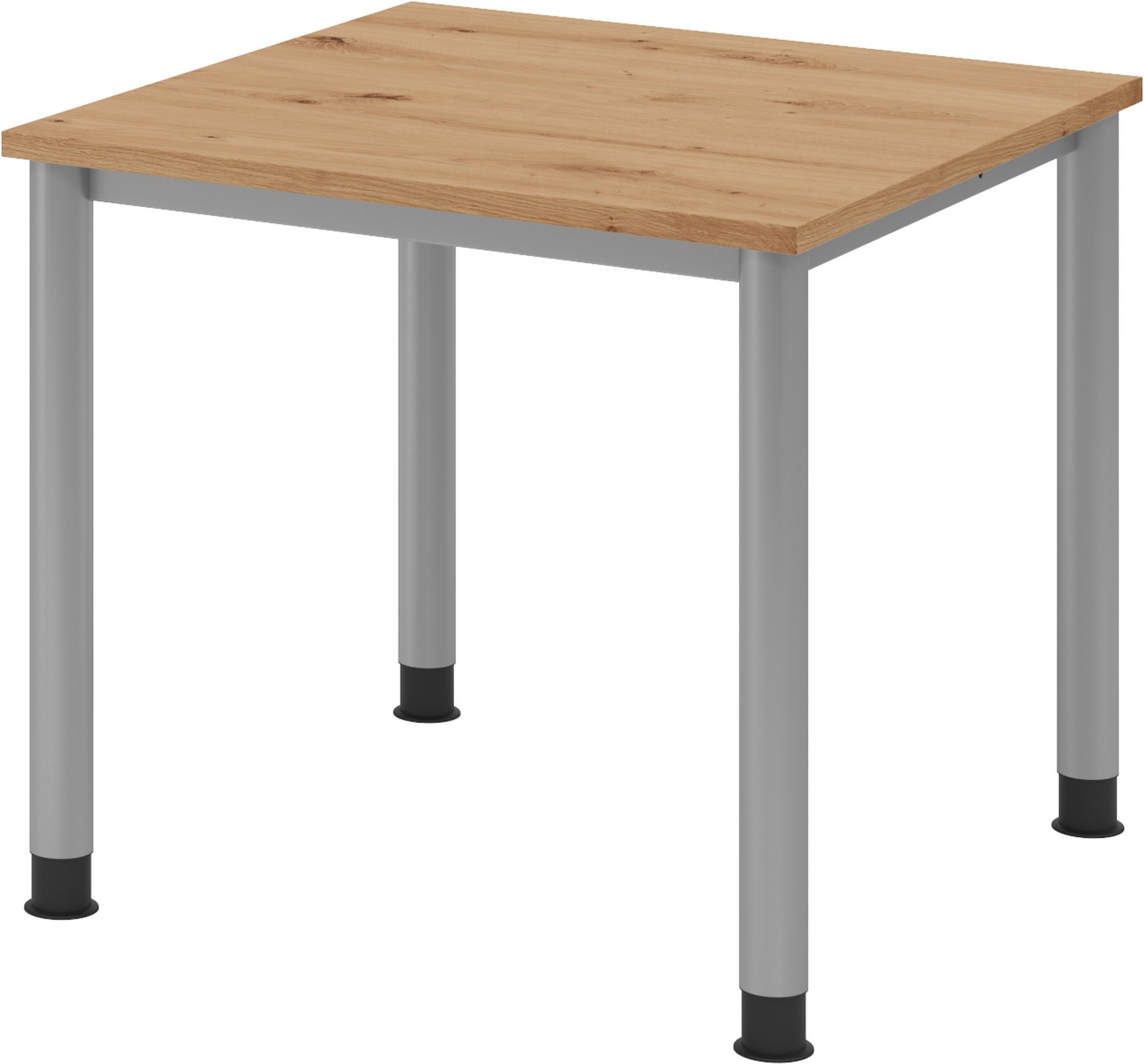 bümö Schreibtisch Schreibtisch Serie-H, Quadrat: 80 x 80 cm - Dekor: Asteiche