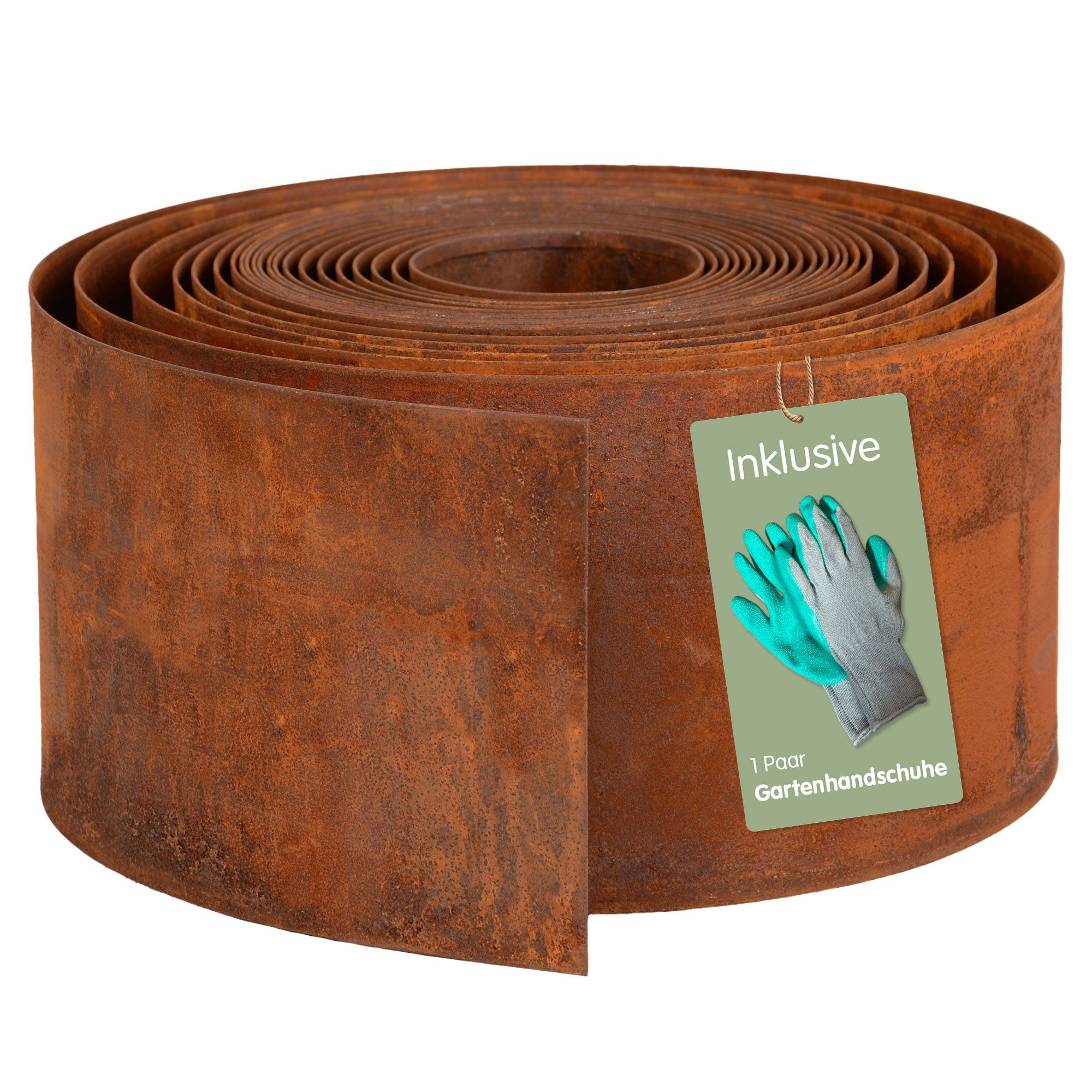 UNUS GARDEN Rasenkante UNUS Rasenkante aus glattem Cortenstahl in verschiedenen Größen, Rasenkante Cortenstahl 10 m x 14 cm Beetumrandung