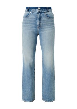 s.Oliver 5-Pocket-Jeans Regular: Wide leg-Jeans mit Bügelfalte Waschung