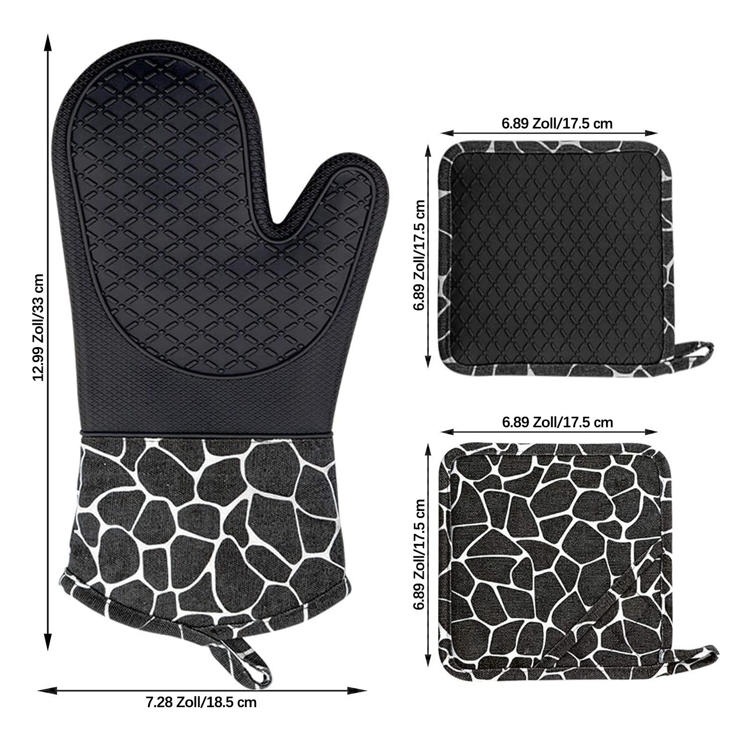 Auledio Topflappen Ofenhandschuhe 230°C Hitzebeständig - Rutschfest Silikon günstig online kaufen