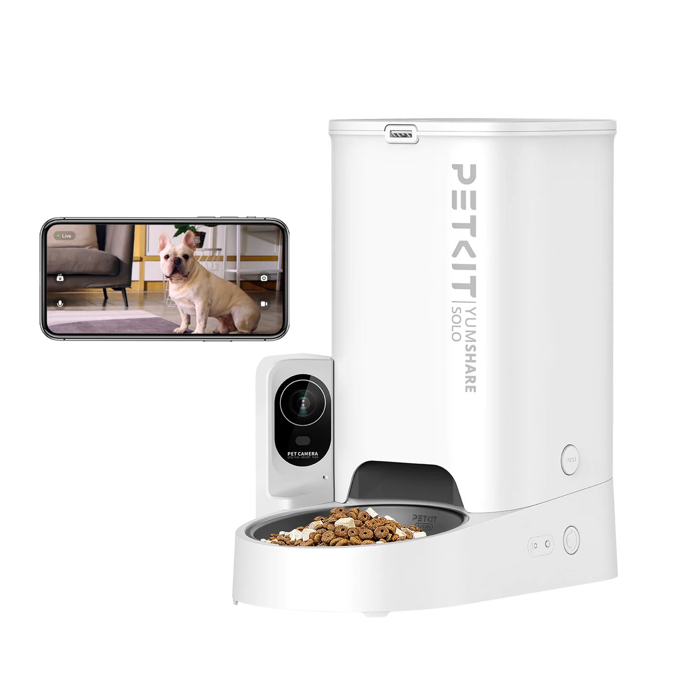 PETKIT Futterspender YumShare Solo Futterautomat mit Kamera, Integrierte Kamera zur Tierüberwachung