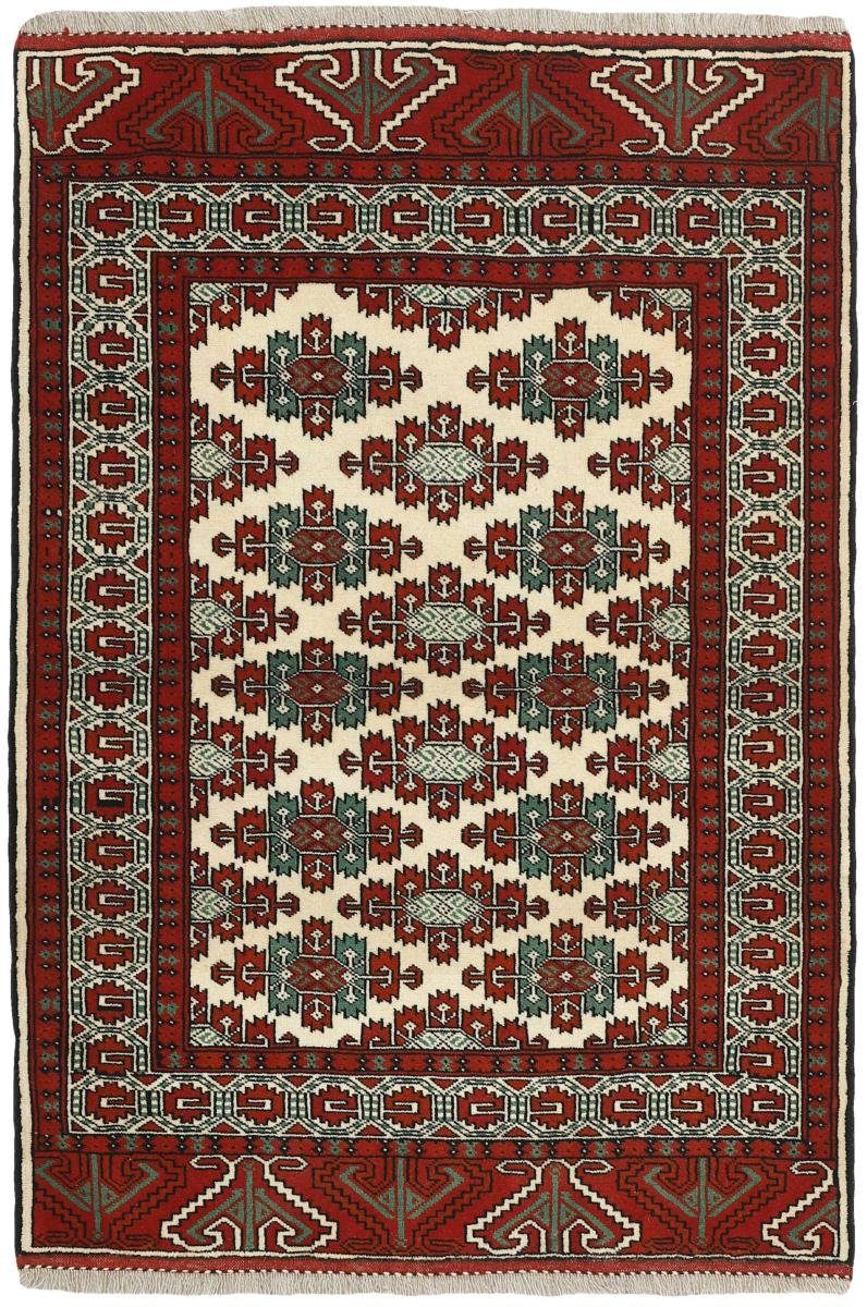 Orientteppich Turkaman 101x146 Handgeknüpfter Orientteppich / Perserteppich, Nain Trading, rechteckig, Höhe: 6 mm