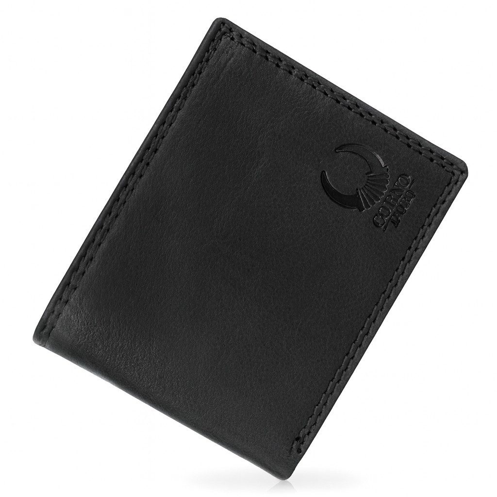 Corno d´Oro Geldbörse Herren Leder RFID Handmade Portemonnaie mit Münzfach, Querformat, Geldbeutel mit 12 Kartenfächer, Geschenkverpackung