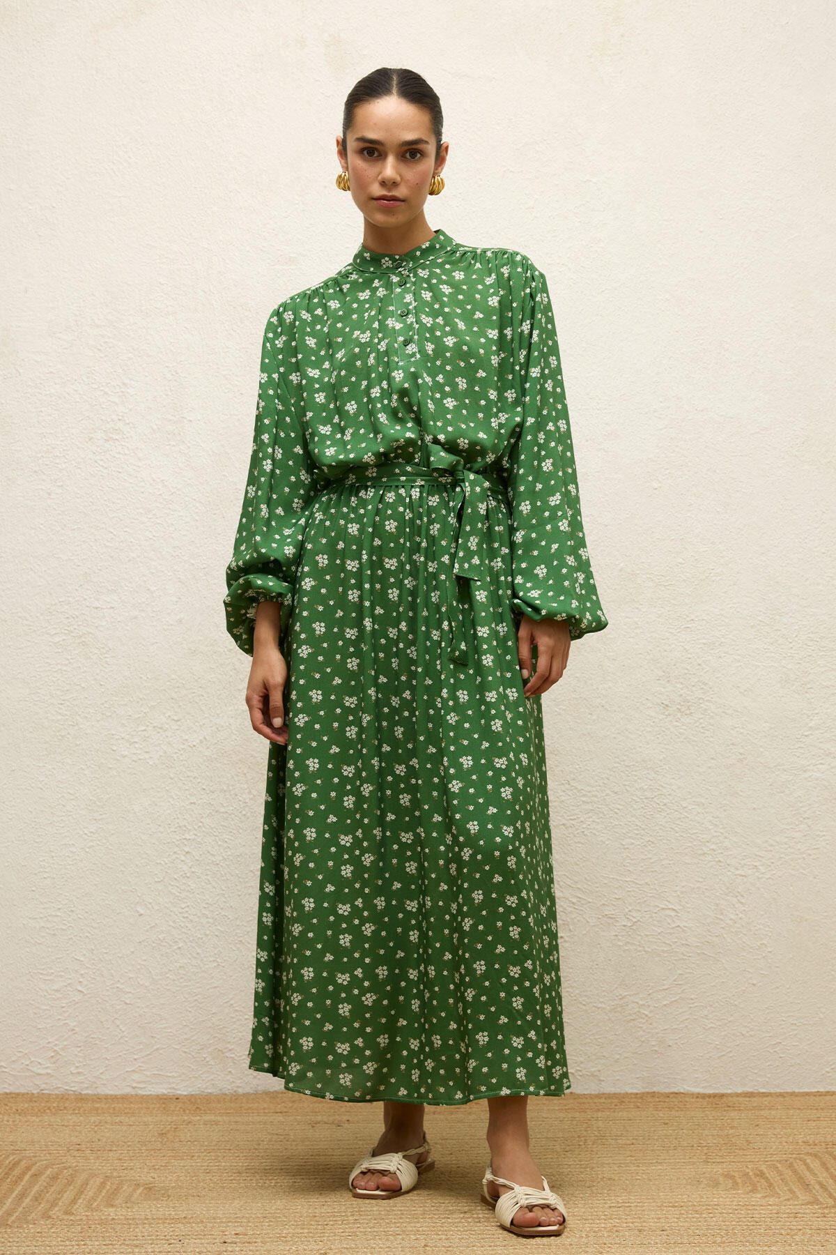 MANUKA Midikleid Viscose Druckkleid Ditsy