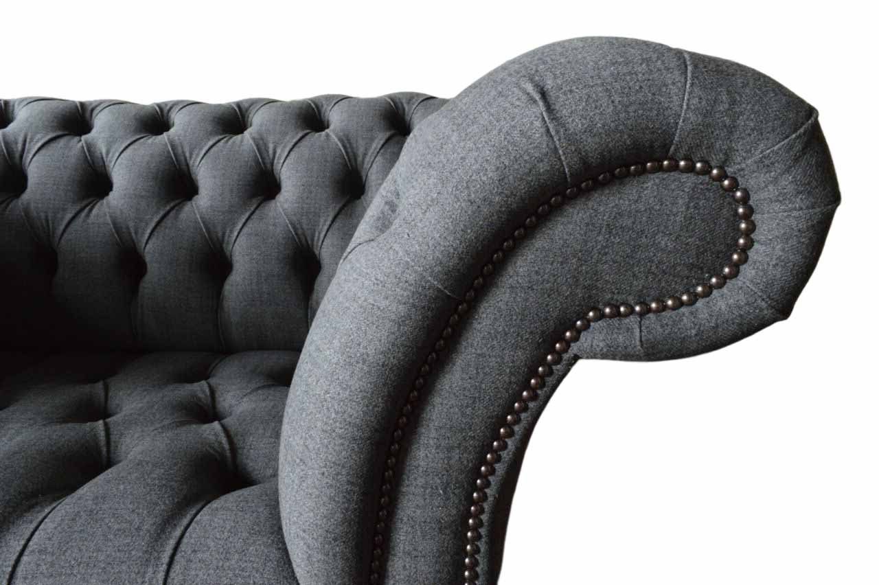 JVmoebel Chesterfield-Sessel, Couch Wohnzimmer Textil Klassisch Sessel Design Chesterfield