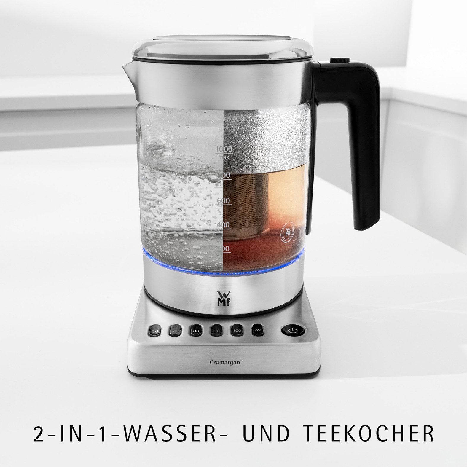 WMF Wasserkocher KÜCHENminis® Glas Vario, 1 l, 1960 W, 1,0 l