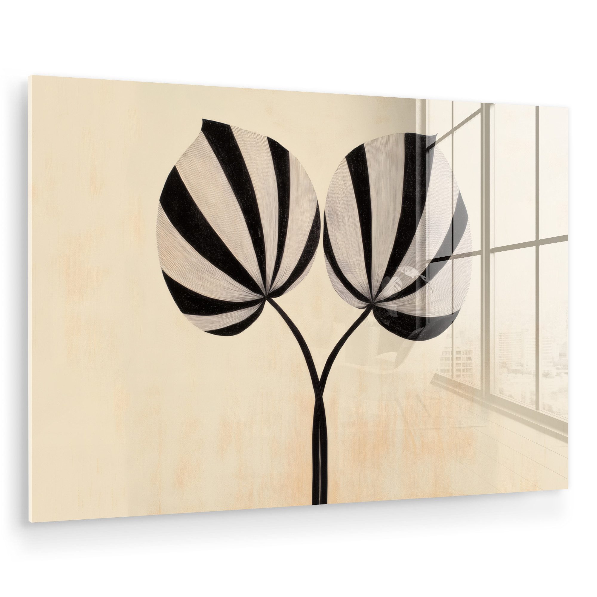MuchoWow Acrylglasbild Blätter - Gestreift - günstig online kaufen