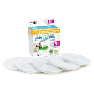 Catit Futterbehälter Senses 2.0 Triple Action Fontain Filter 5er-Set