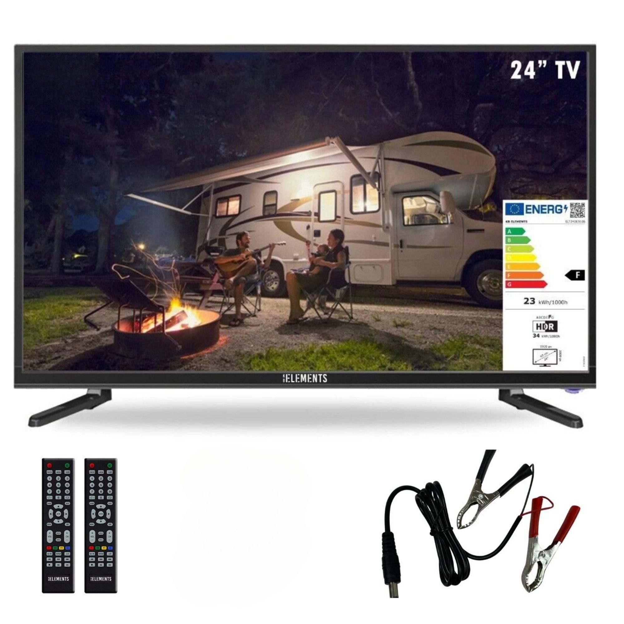 KB Elements ELT24DE910B LED-Fernseher (60,00 cm/24 Zoll, HD, 12/220 Volt, Hotelmodus, Triple Tuner)