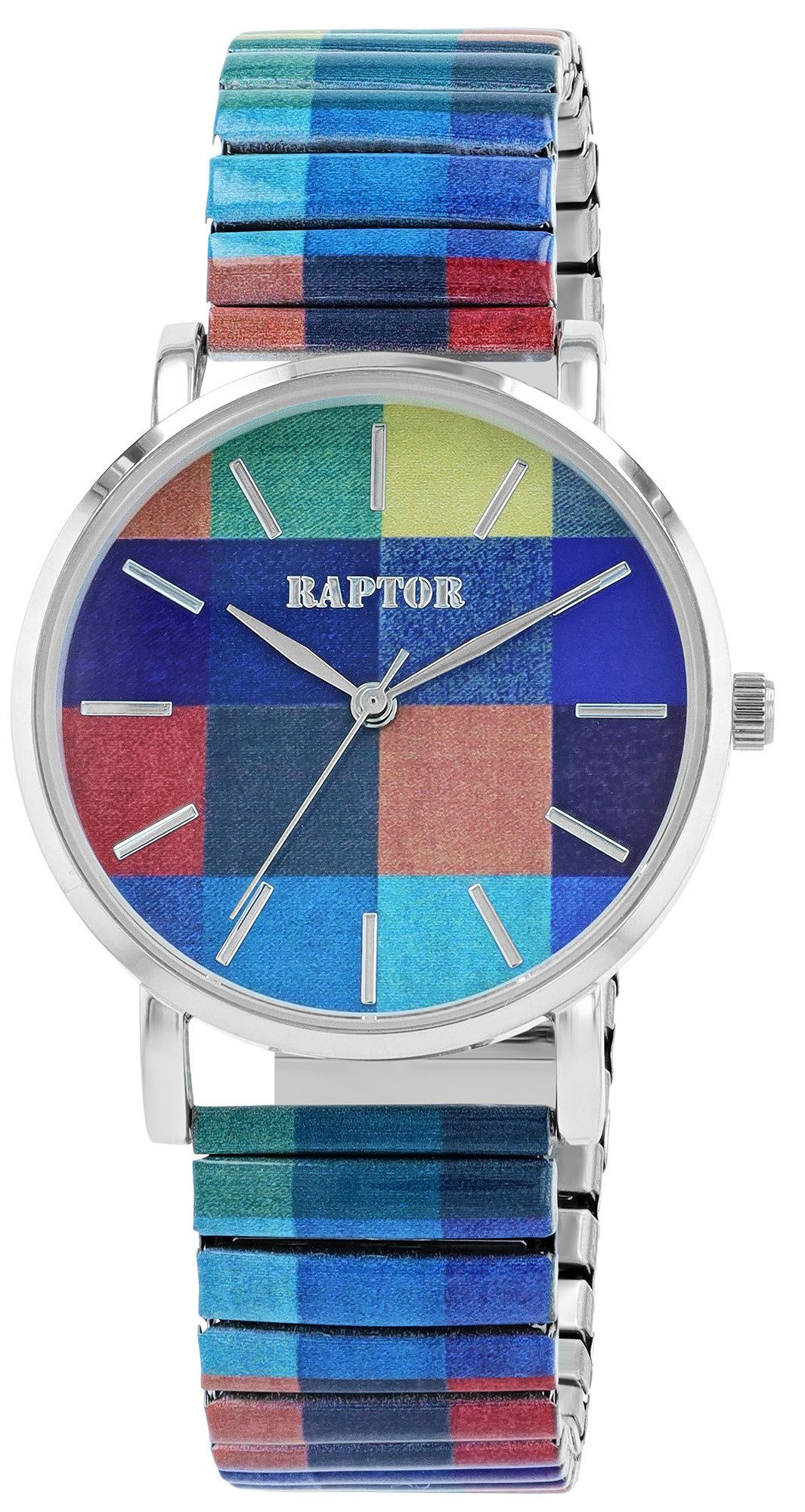 Raptor Quarzuhr Colorful Edition, Mineralglas