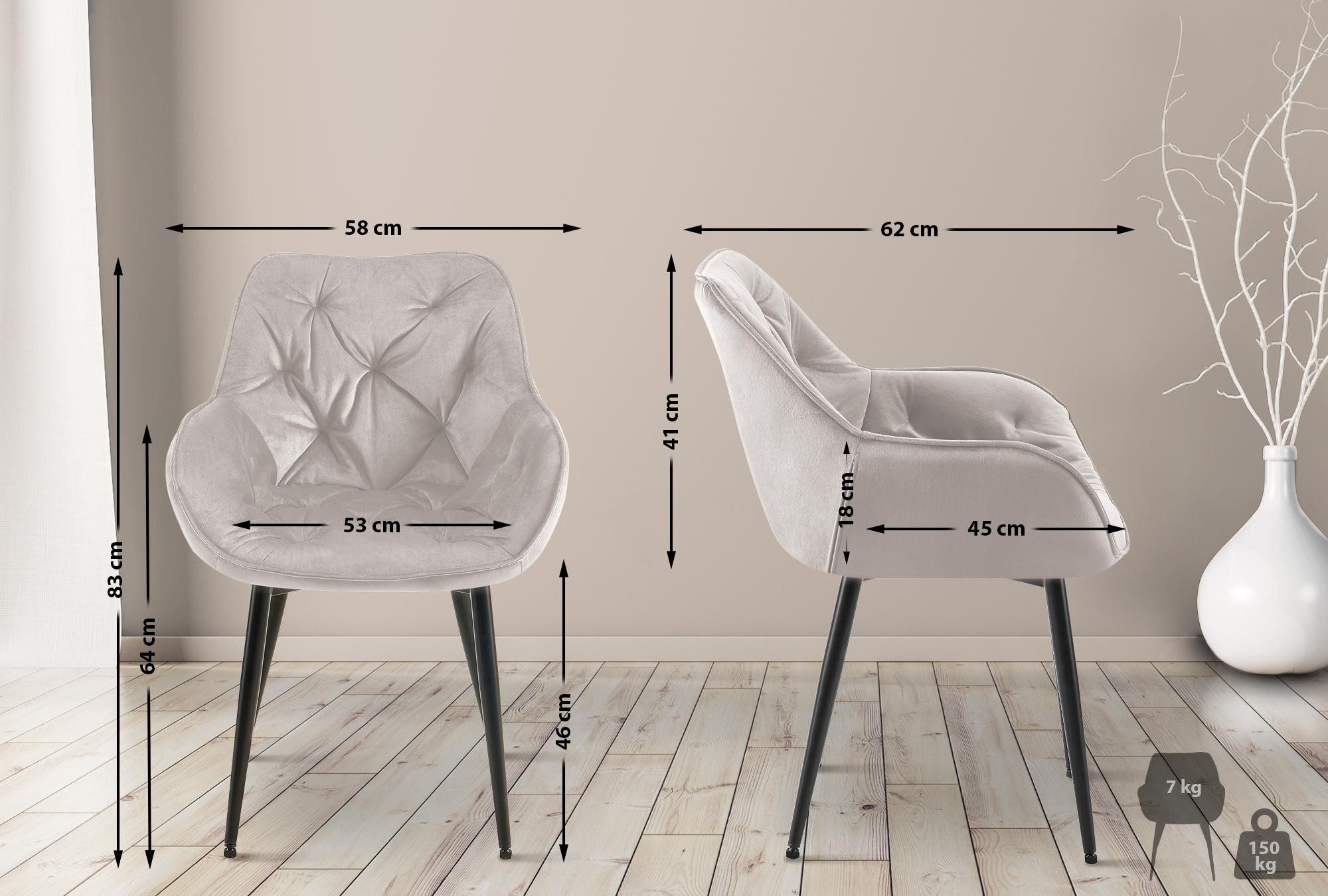 CLP Esszimmerstuhl Tanna Samt (2er Set), günstig online kaufen