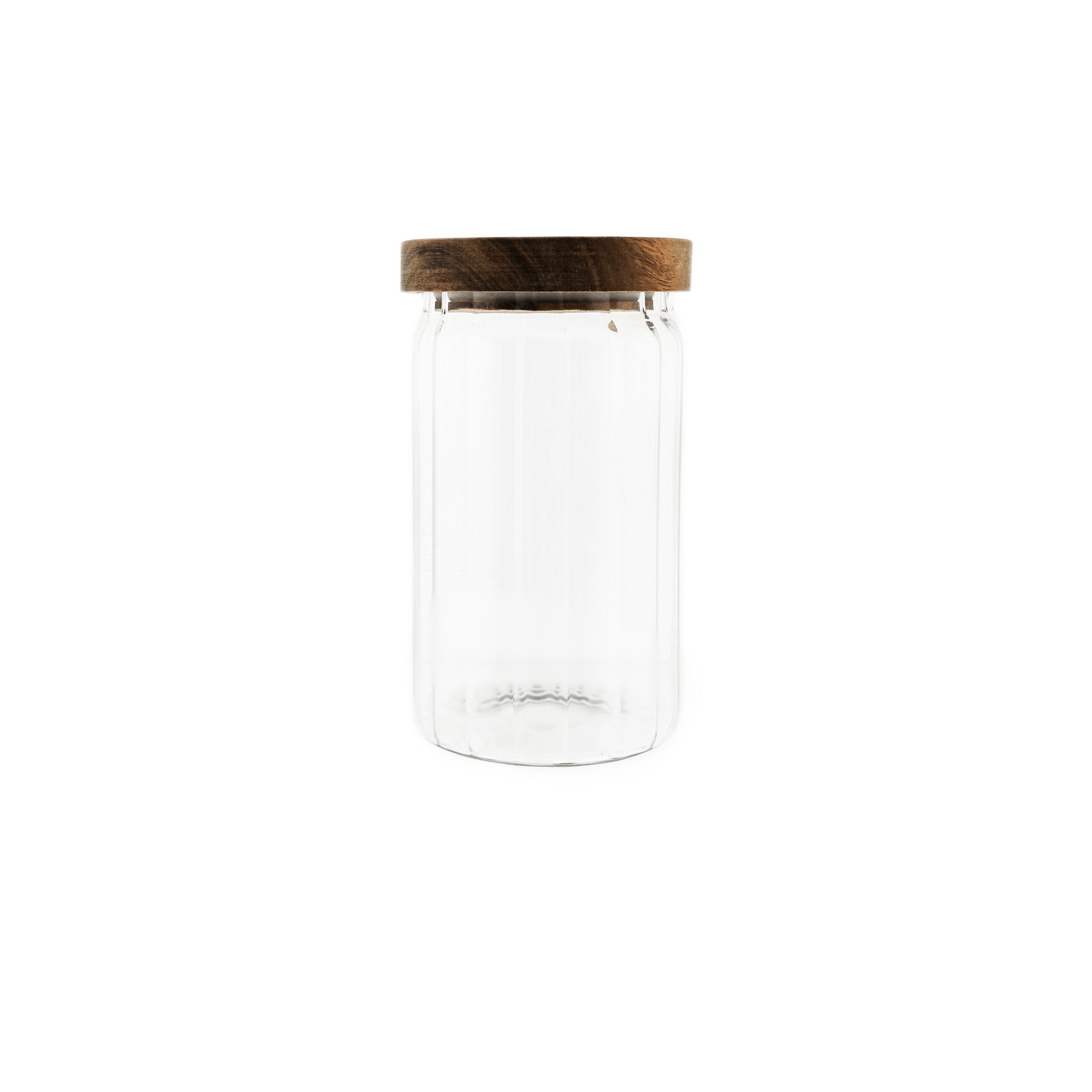 Almina Vorratsglas 16 x 9 cm aus hochwertigem Borosilikatglas mit Holzdeckel, (1-tlg)