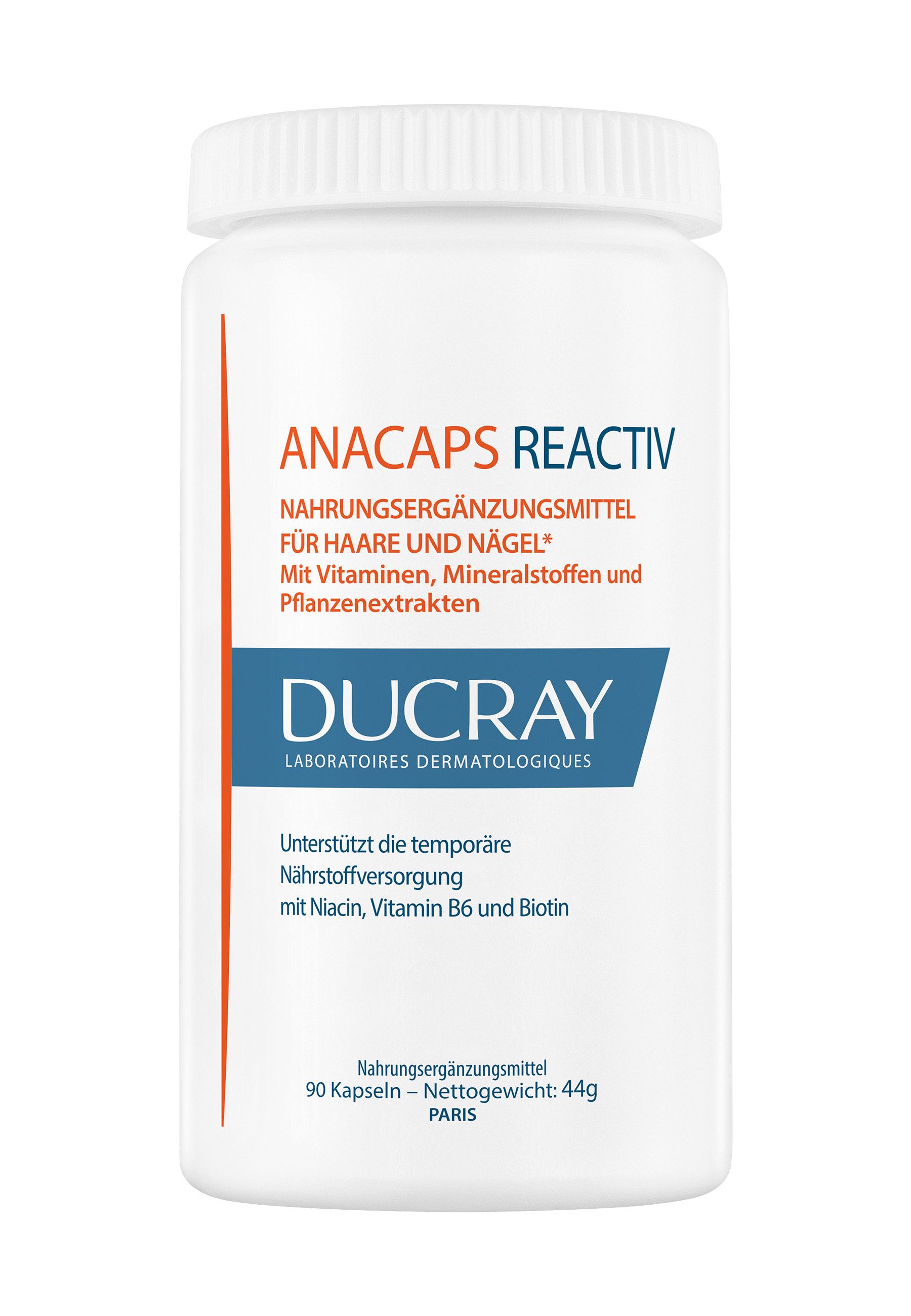 Ducray ANACAPS REACTIV Kapseln, 44.0 g, mit wertvollen Vitaminen, Mineralstoffen & Pflanzenextrakten
